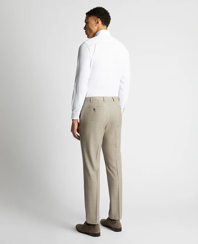 Slim leg checked wool rich mix and match suit trouser - Image 3
