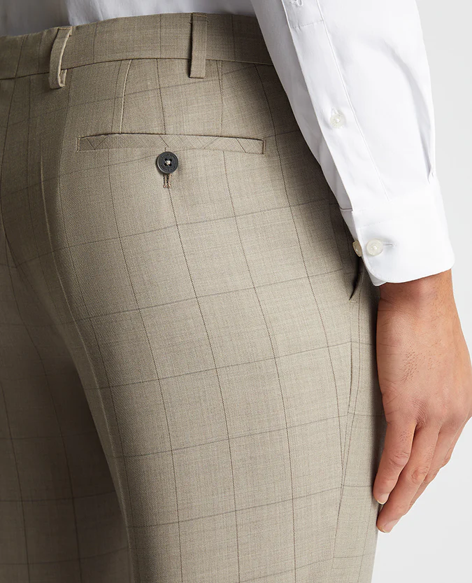 Slim leg checked wool rich mix and match suit trouser - Image 5