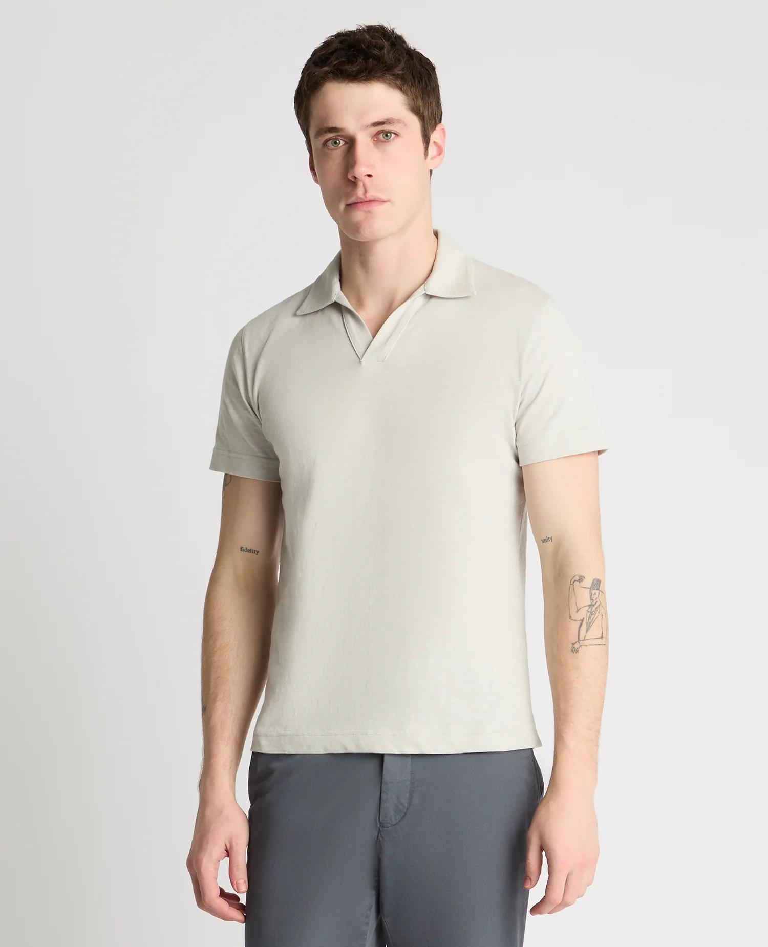 Slub Yarn Jersey Polo Shirt