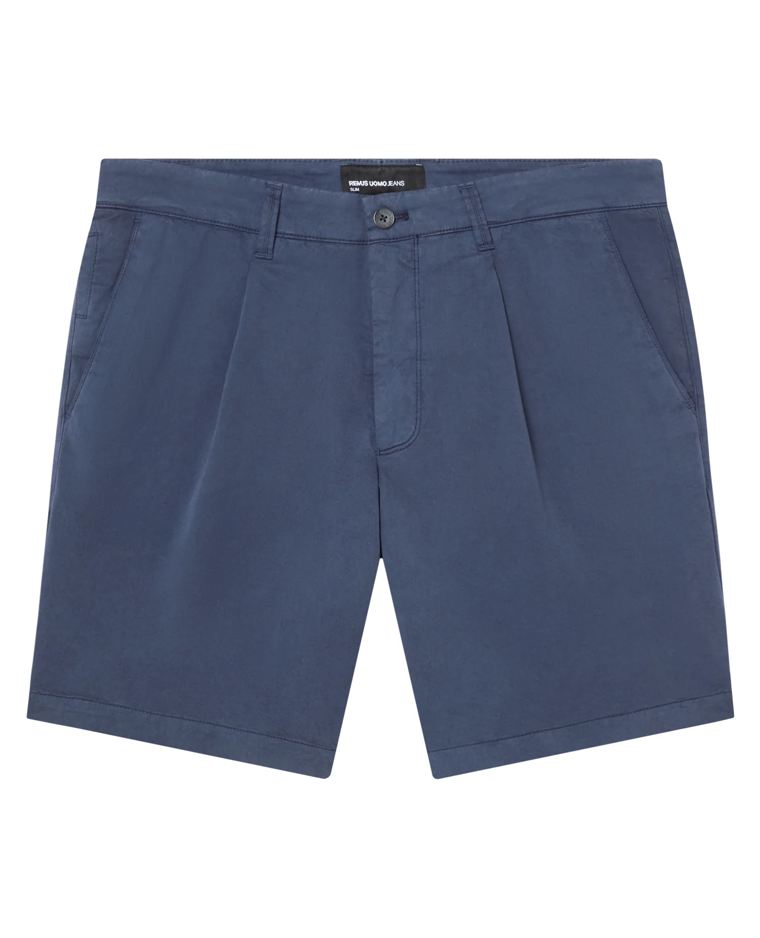 Navy Straight Leg Cotton-Blend Chino Shorts - Image 6