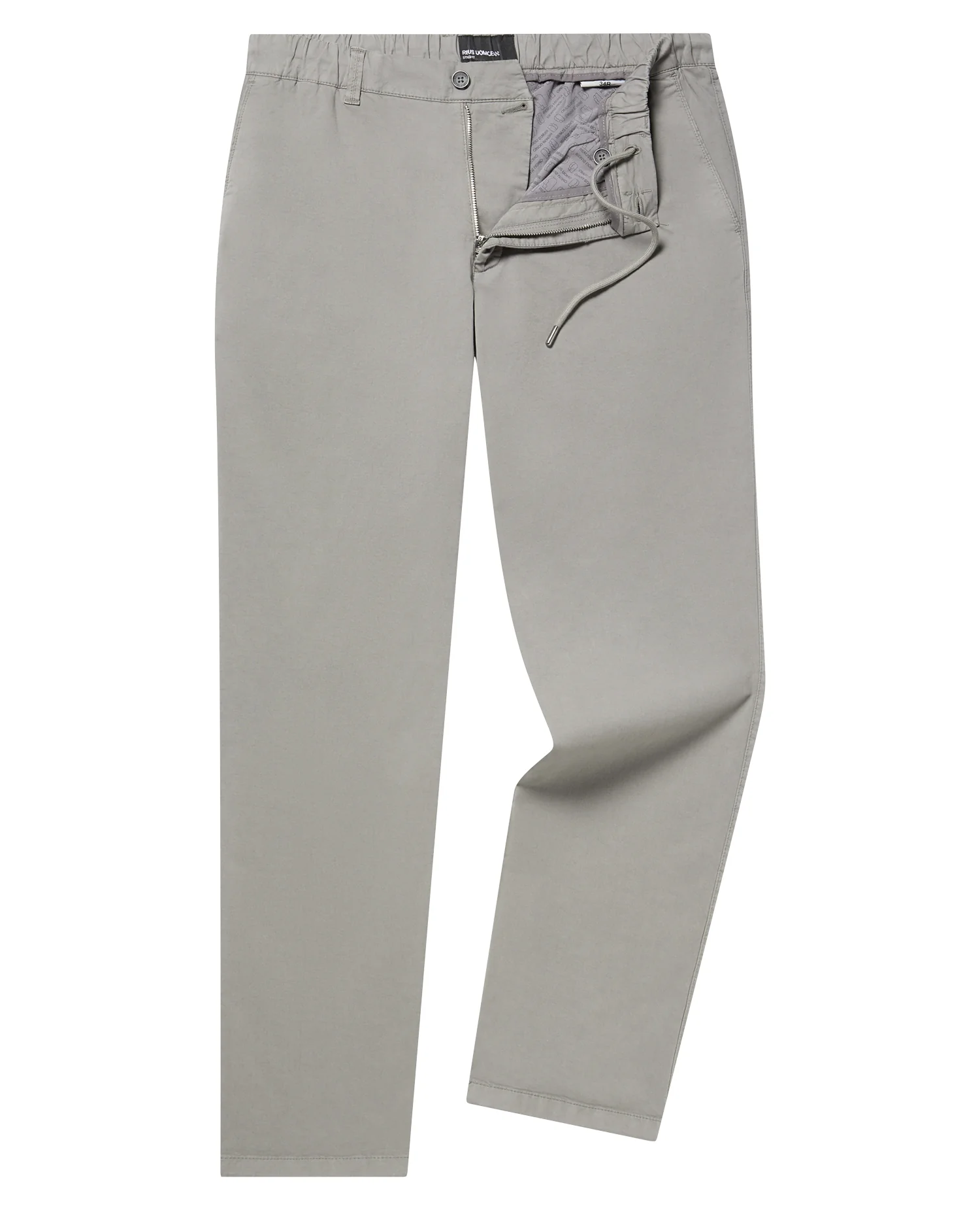 Grey Straight Leg Cotton-Blend Chinos - Image 6