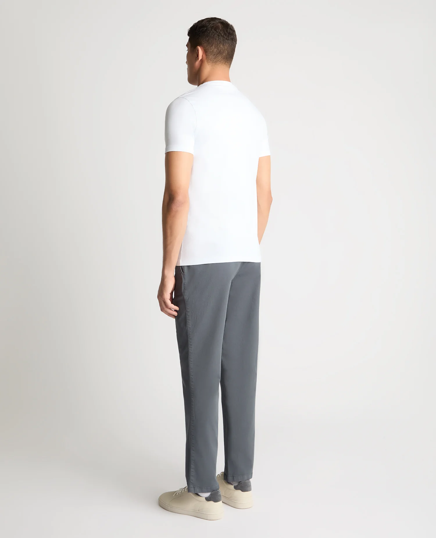 Grey Straight Leg Cotton Stretch Chino - Image 3