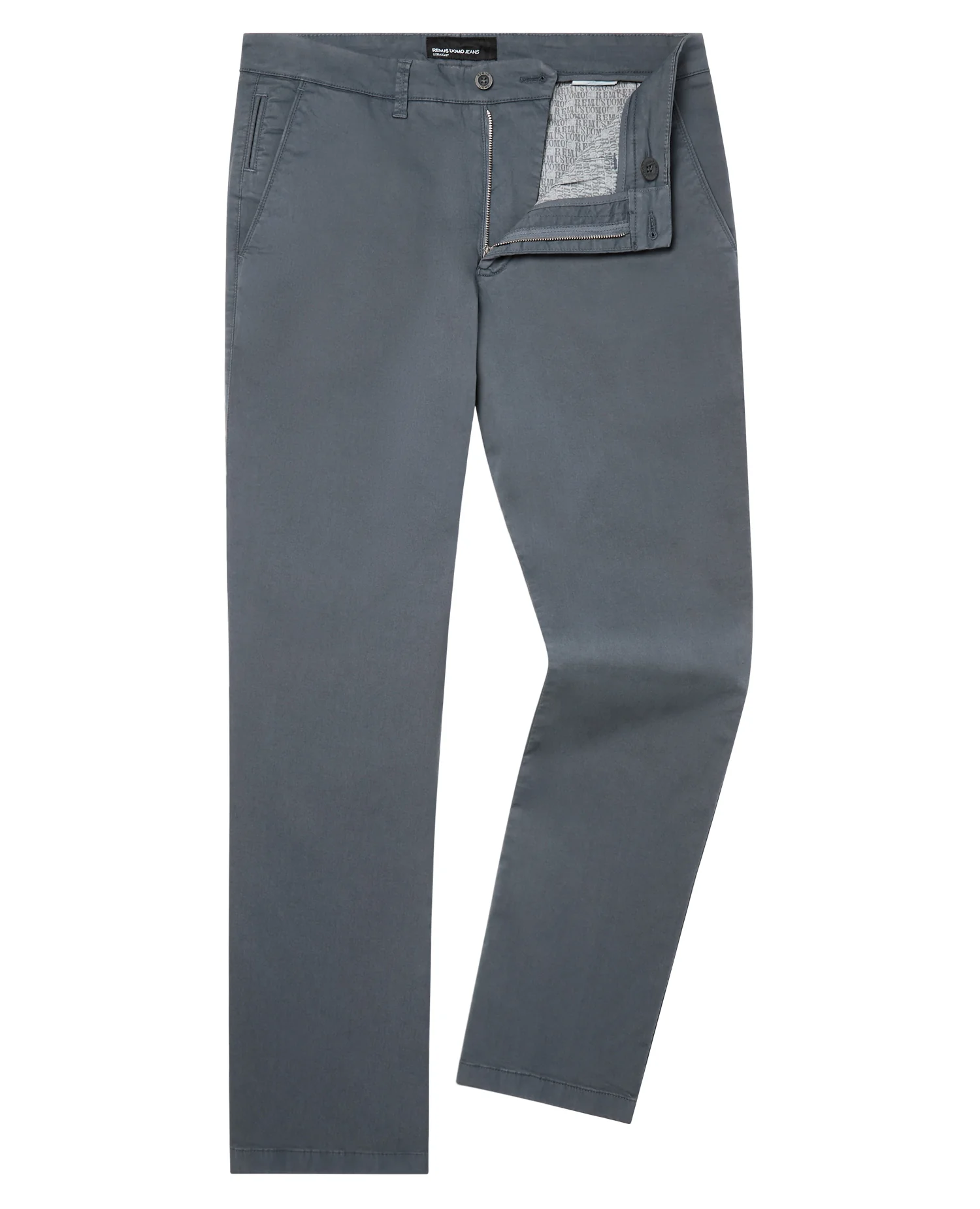 Grey Straight Leg Cotton Stretch Chino - Image 6