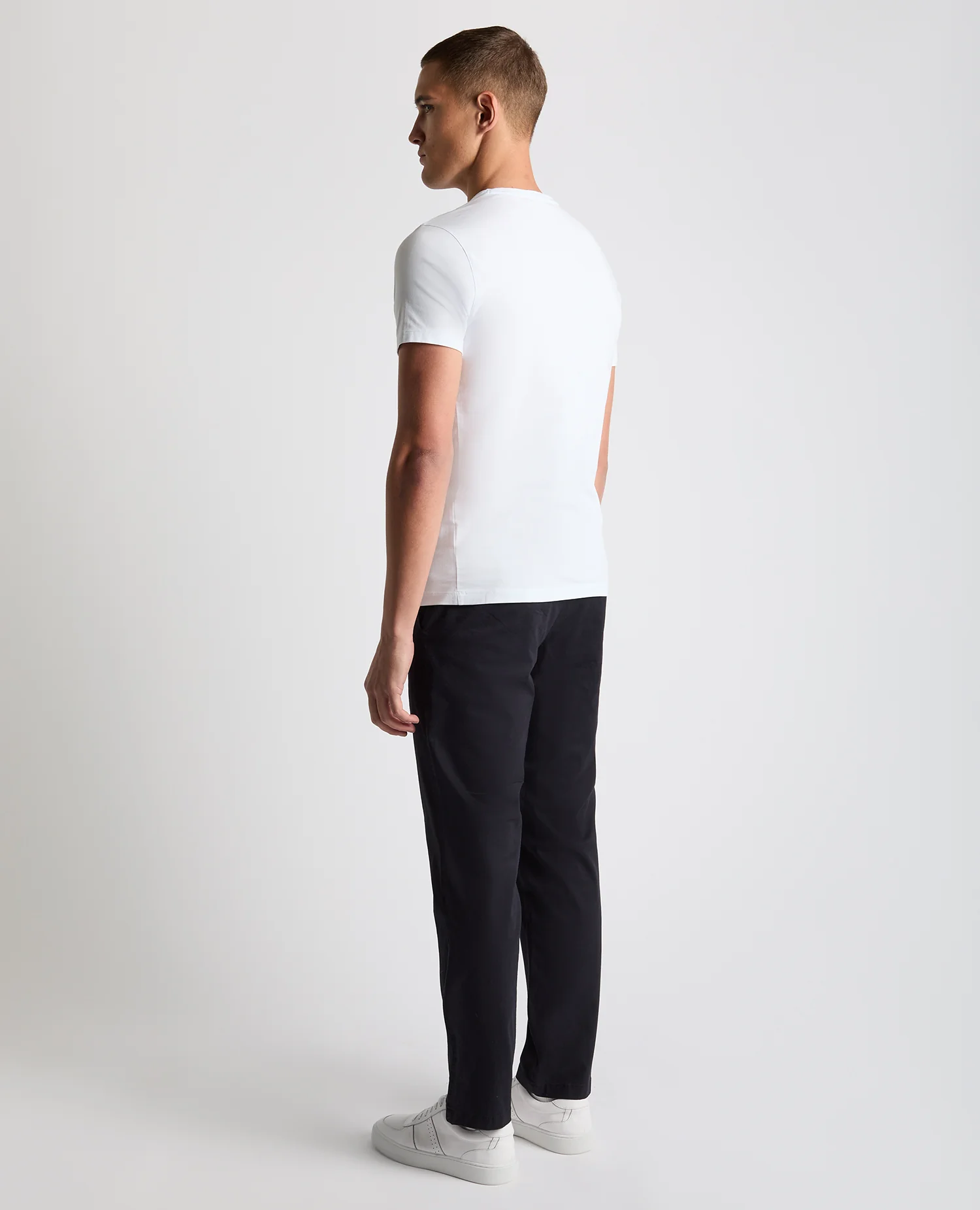 Navy Straight Leg Cotton Stretch Chino - Image 3