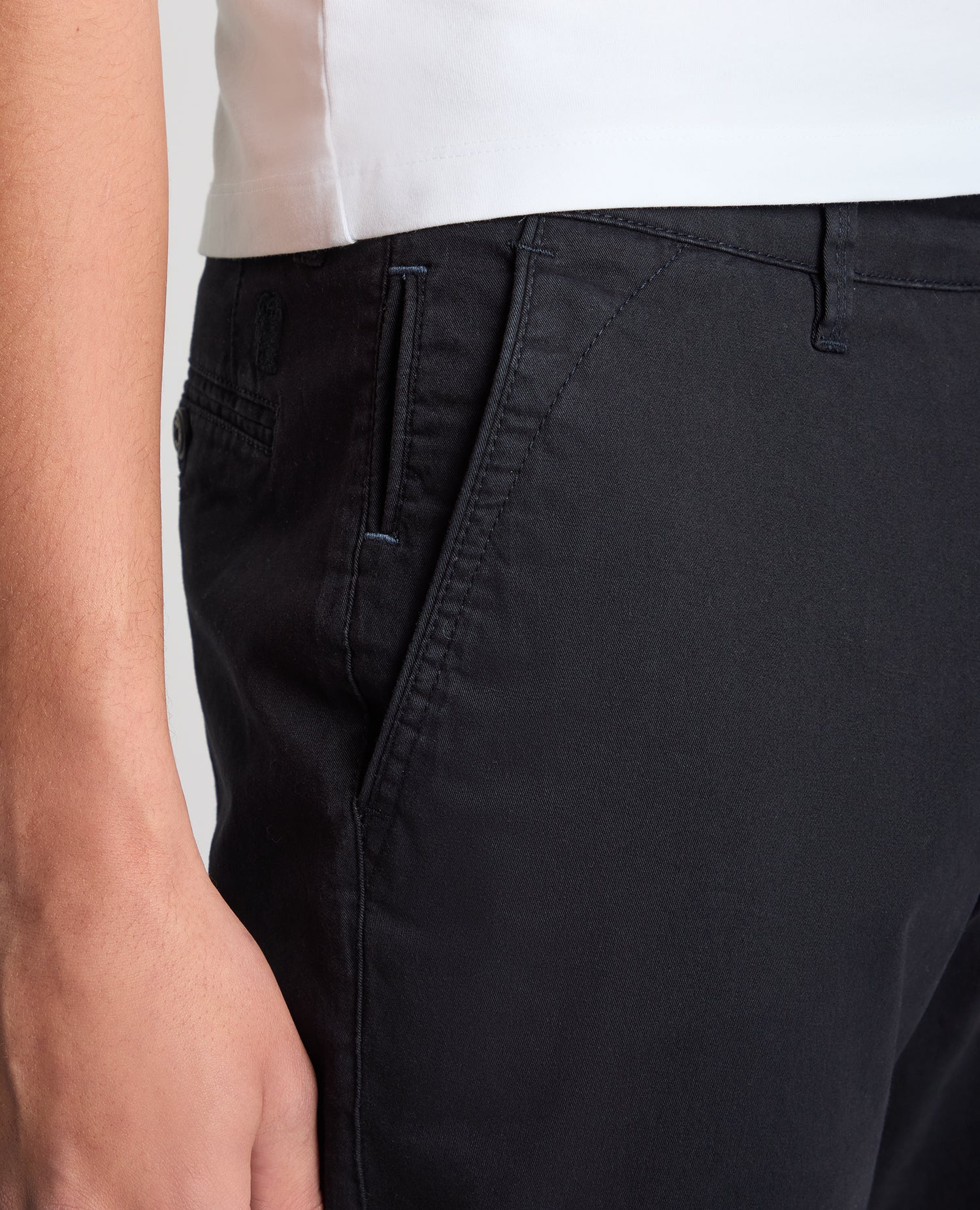 Navy Straight Leg Cotton Stretch Chino - Image 5