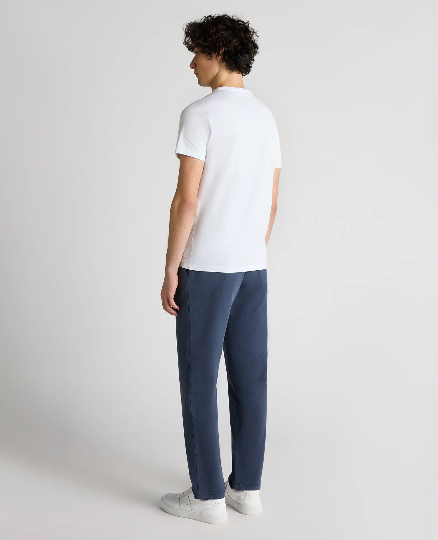 Blue Straight Leg Cotton-Blend Chinos - Image 3