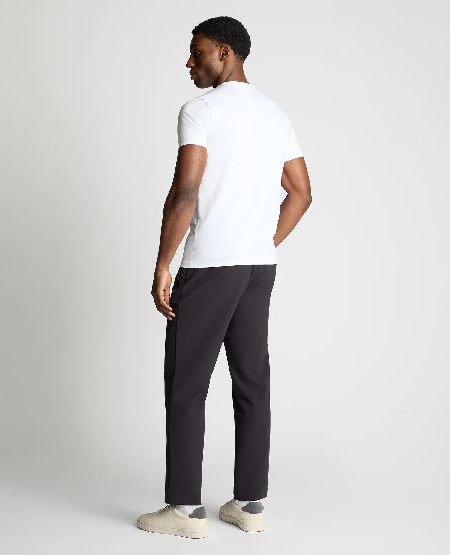 Navy Straight Leg Stretch Trousers - Image 3