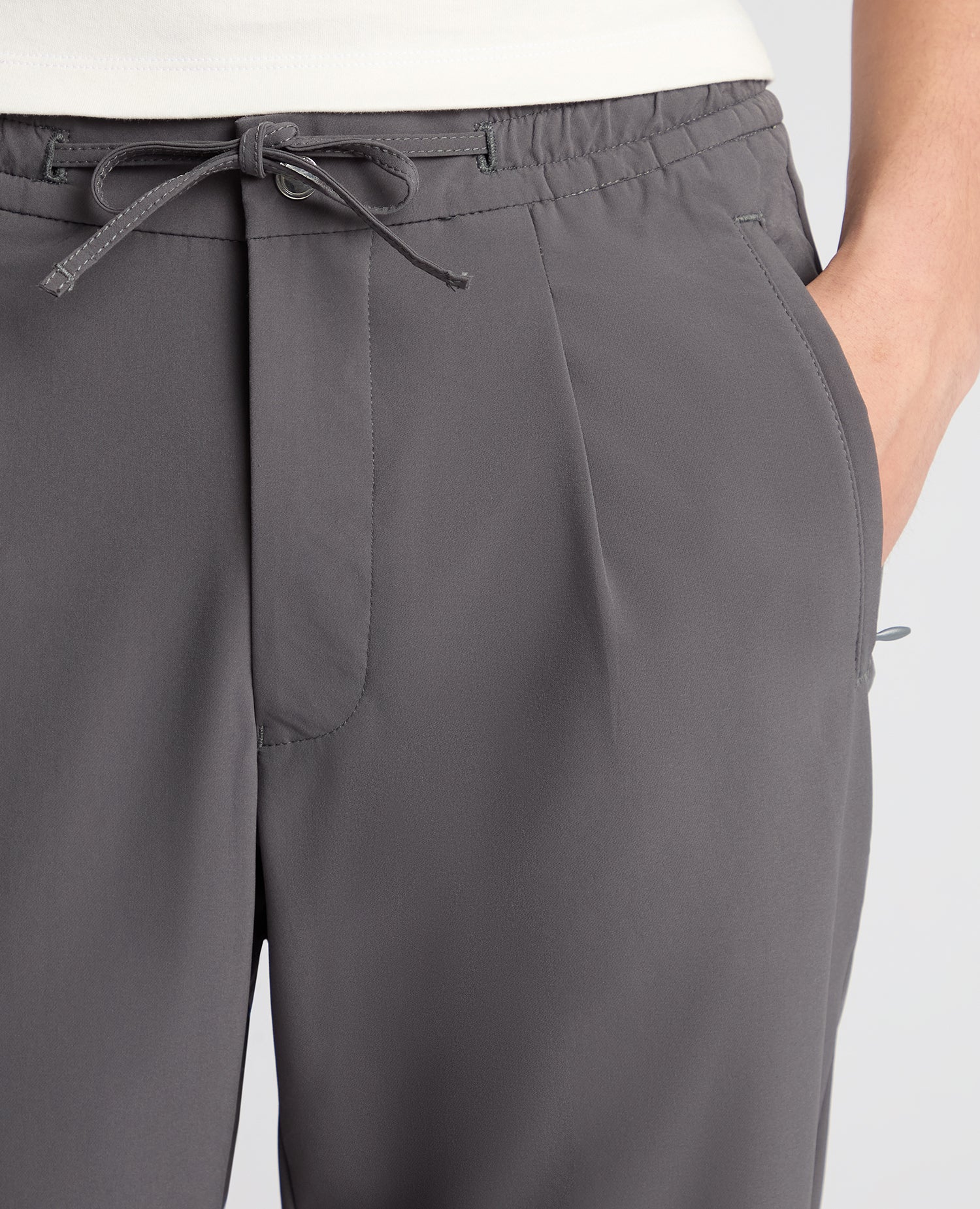 Grey Straight Leg Stretch Trousers - Image 4