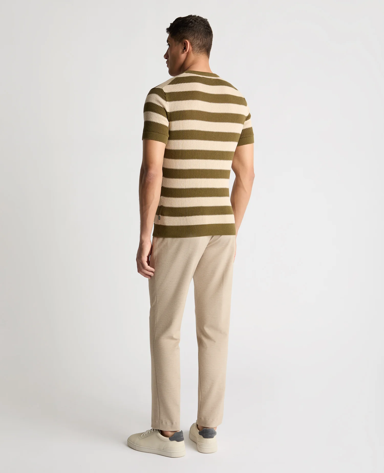 Stripe Knit Crew Neck T-Shirt - Image 3