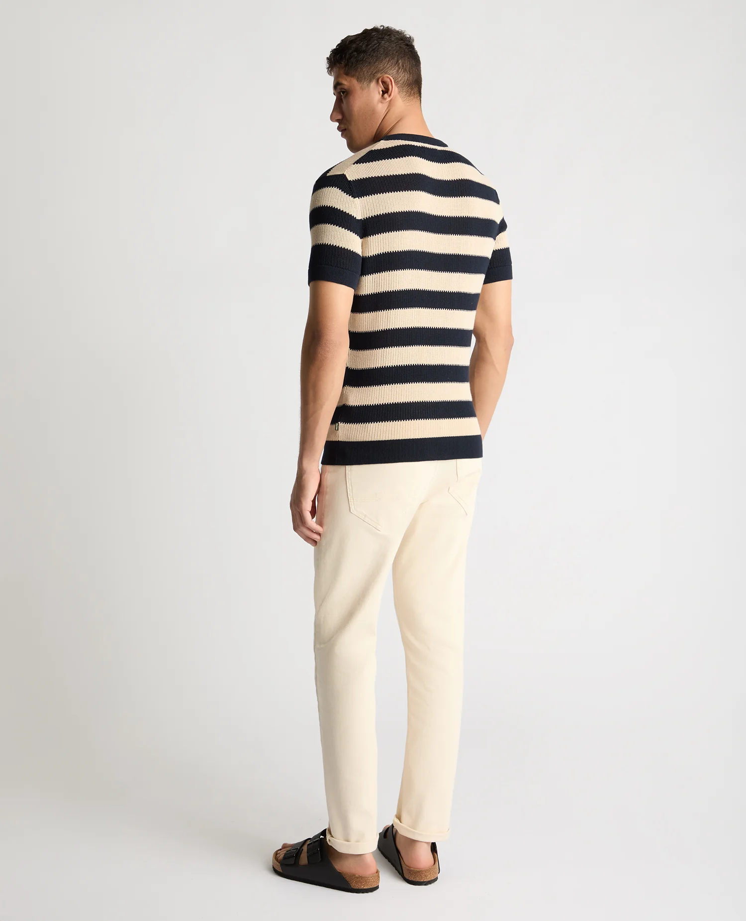 Stripe Knit Crew Neck T-Shirt - Image 3