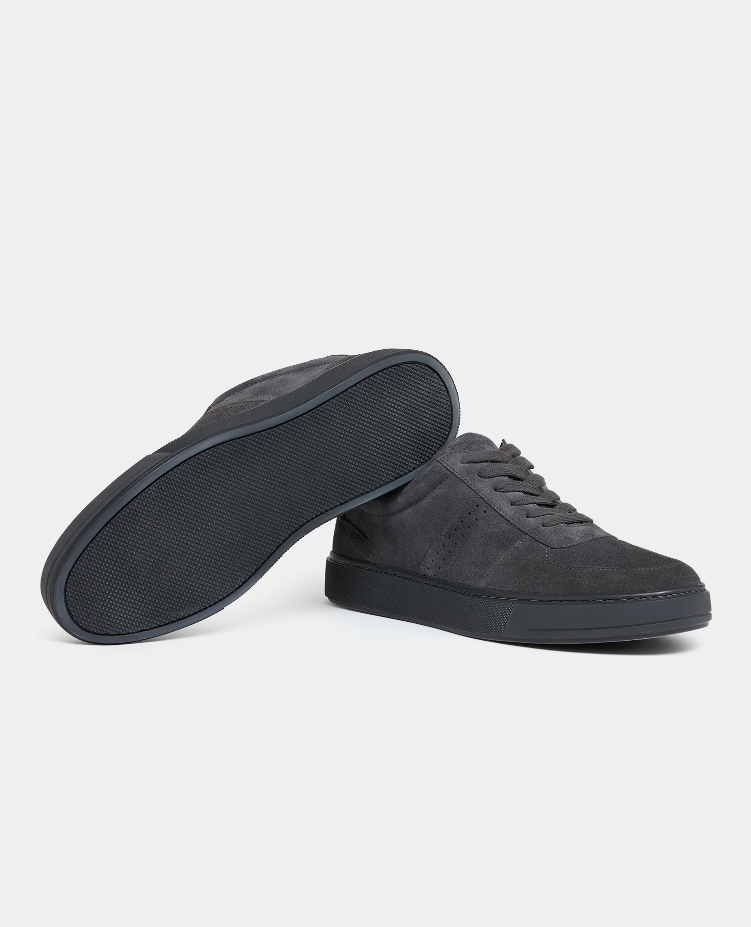 Charcoal Grey Suede Trainer - Image 4