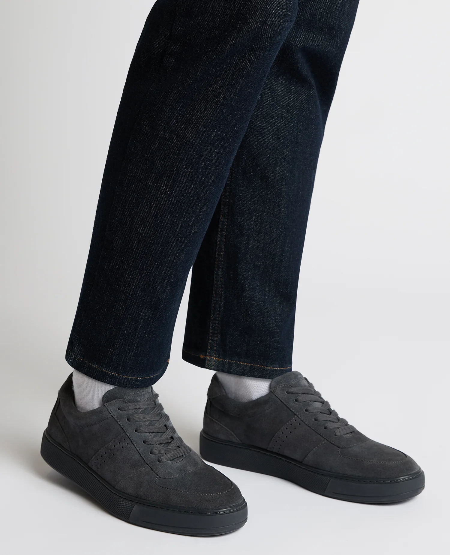 Charcoal Grey Suede Trainer - Image 5