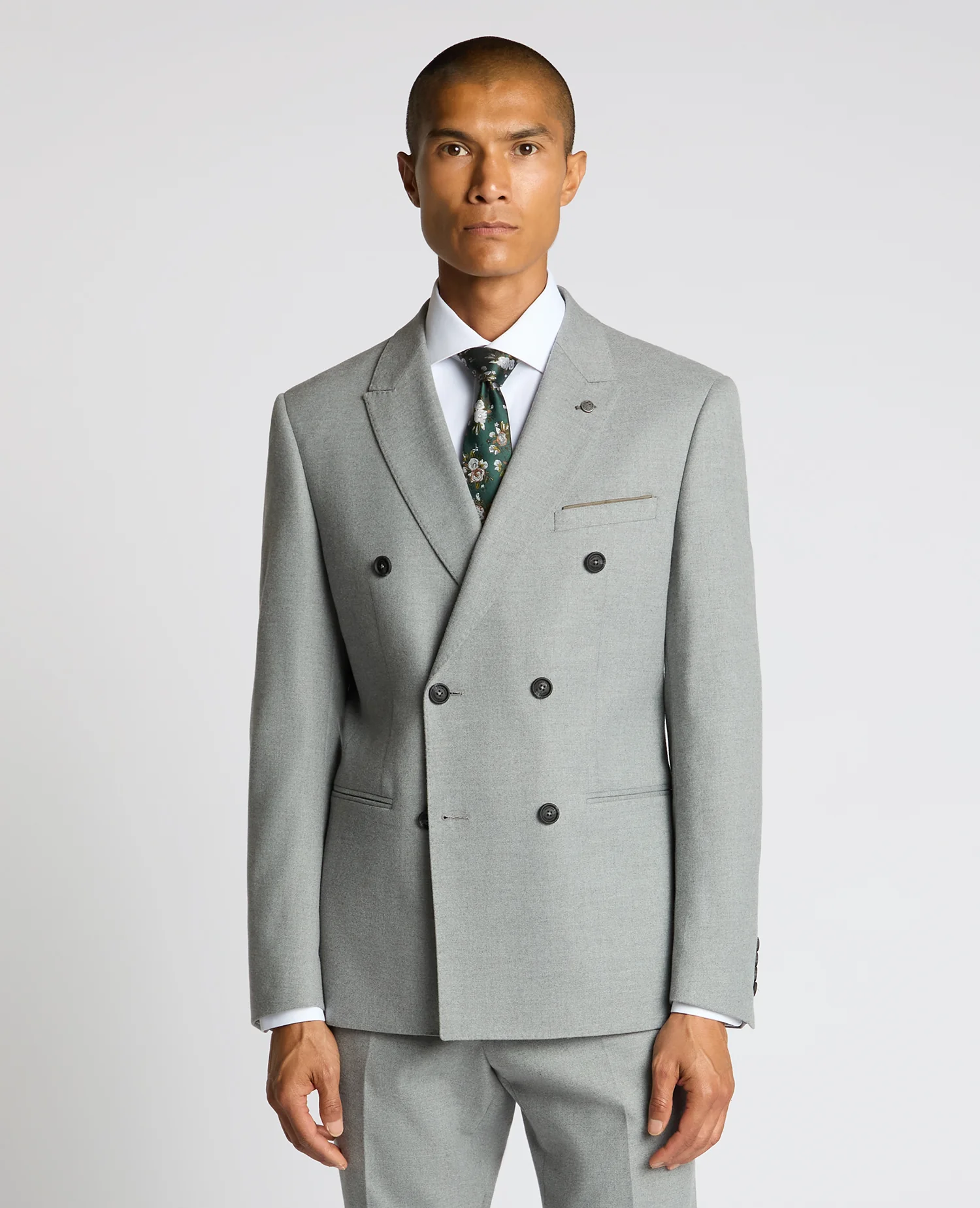 Slim Fit Double-Breasted Stretch Jacket