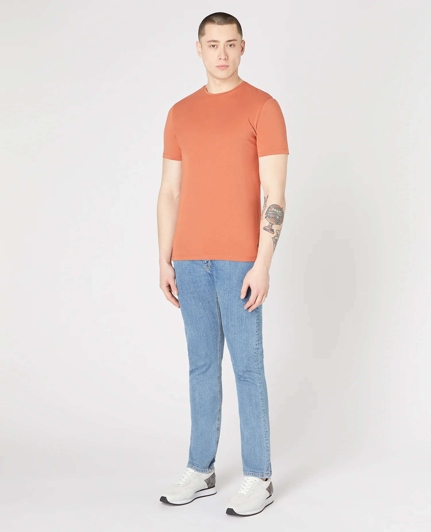 Tapered Fit Cotton-Stretch T-Shirt - Image 2