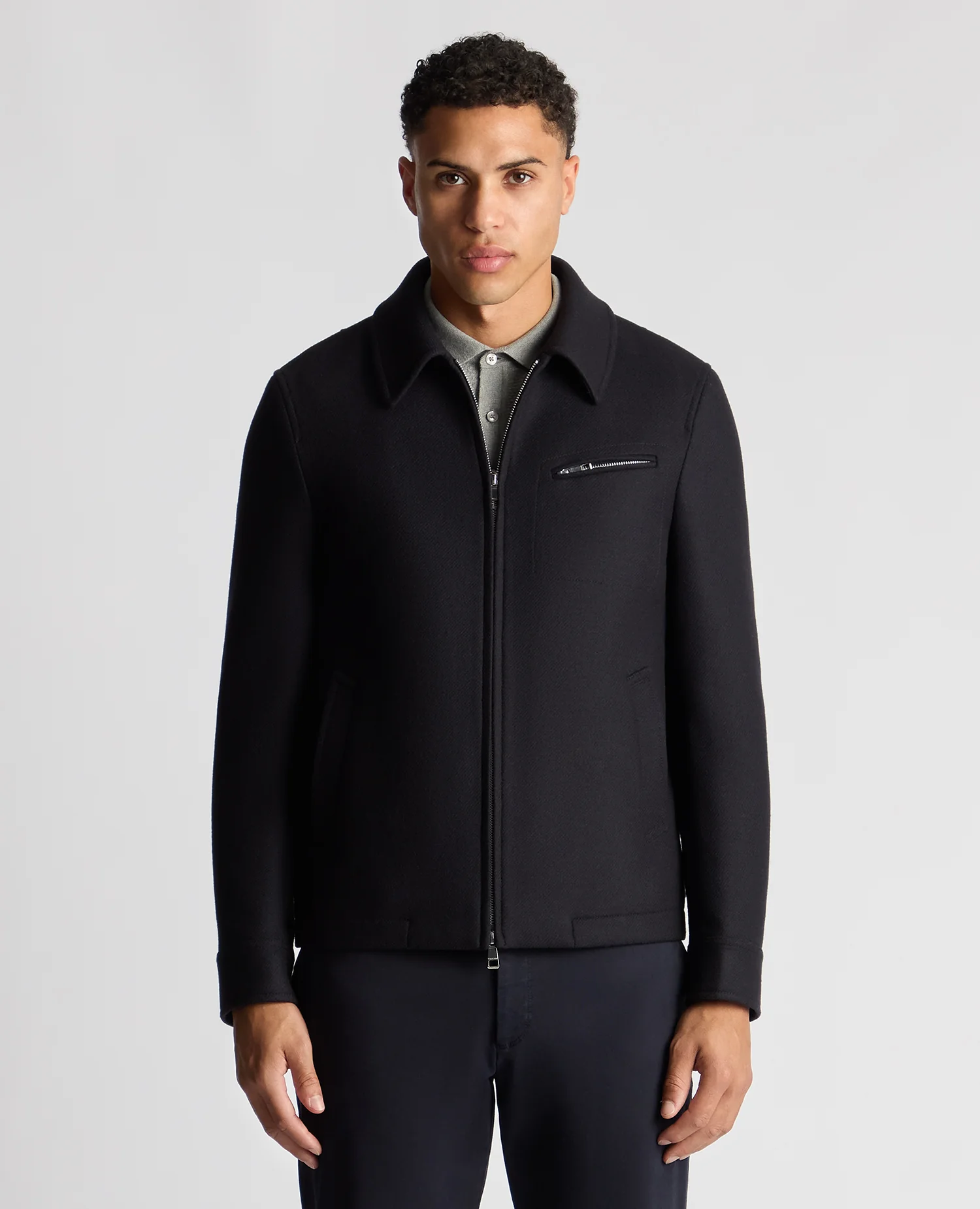 Tailored Fit Italian Wool Blend Jacket