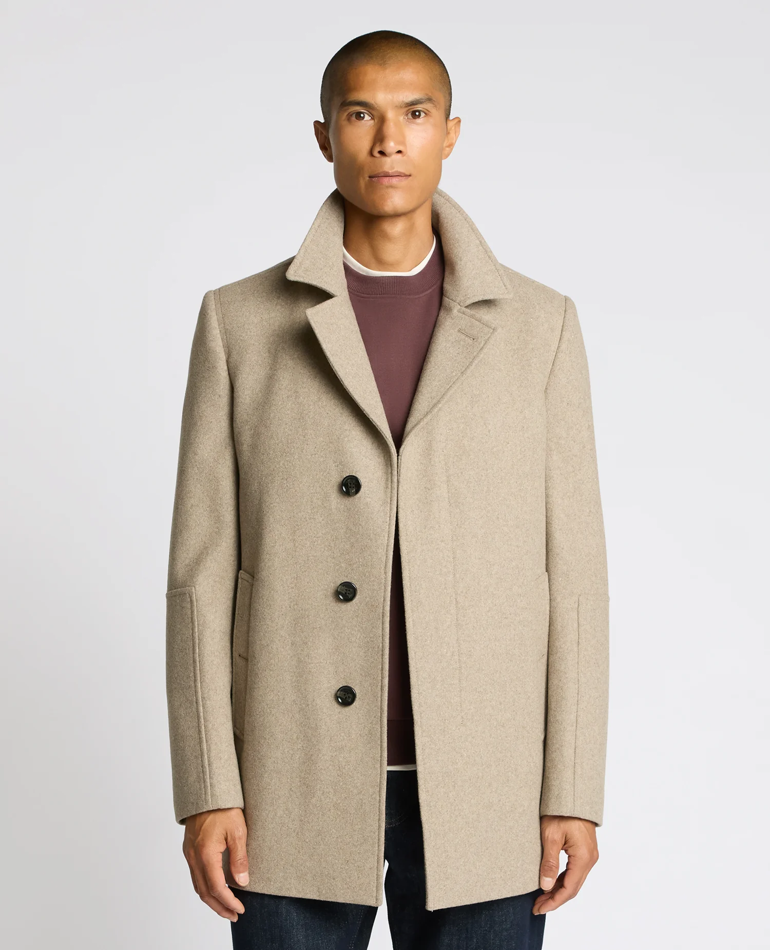 Lochlan Tailored Fit Wool Blend Overcoat