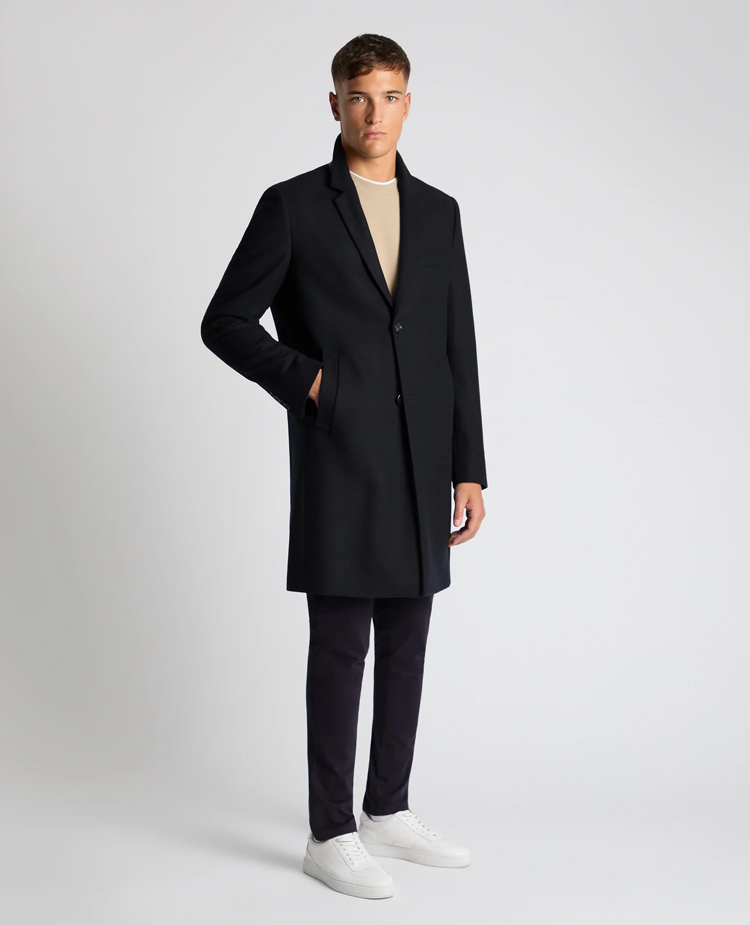 Tailored Fit Wool Blend Overcoat - Image 2