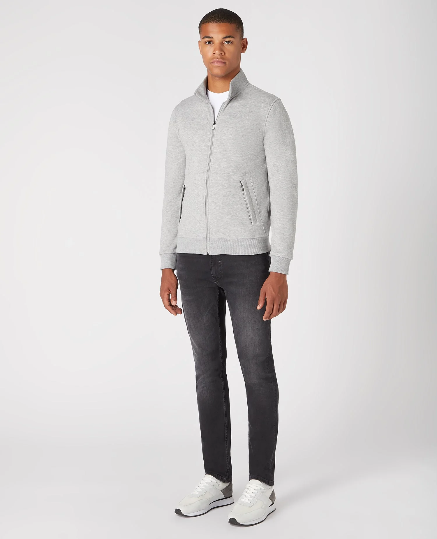 Tapered Cotton-Blend Full Zip Sweateshirt - Image 2