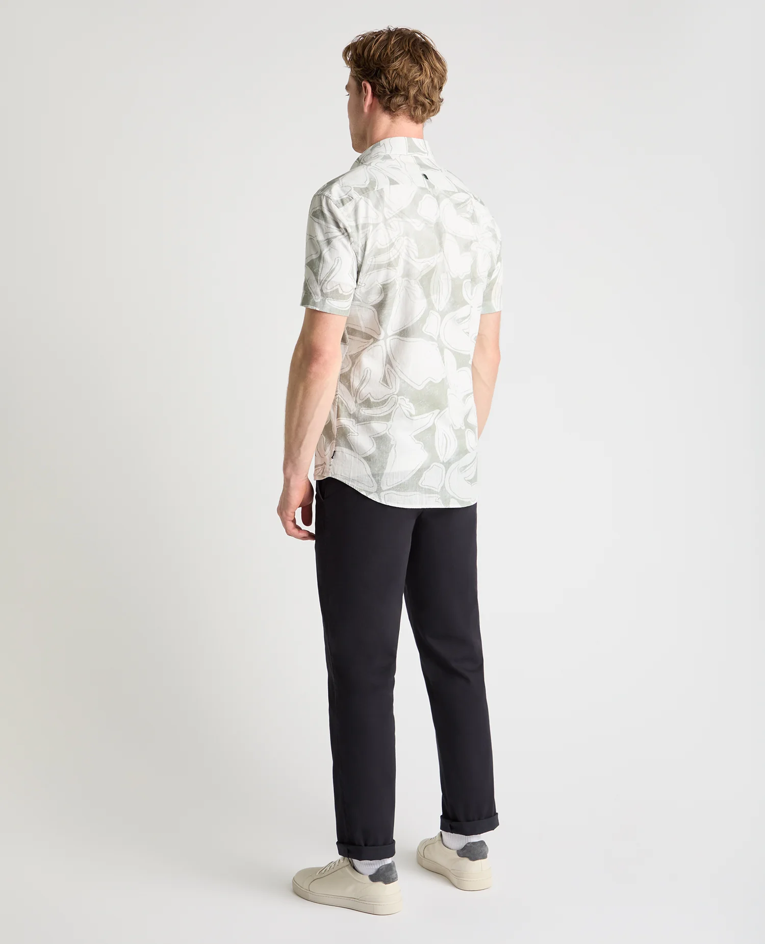Tapered Fit Abstract Floral Print Shirt - Image 3