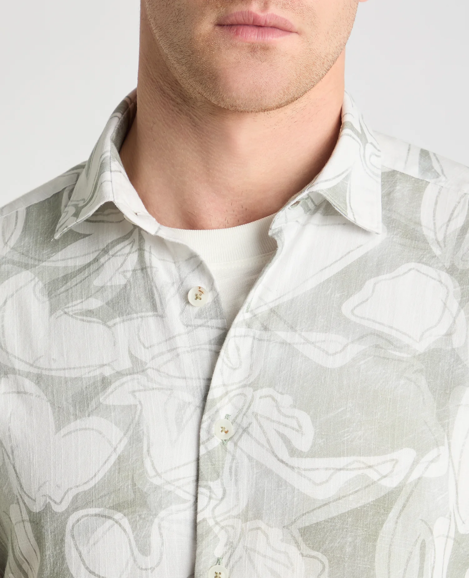 Tapered Fit Abstract Floral Print Shirt - Image 5