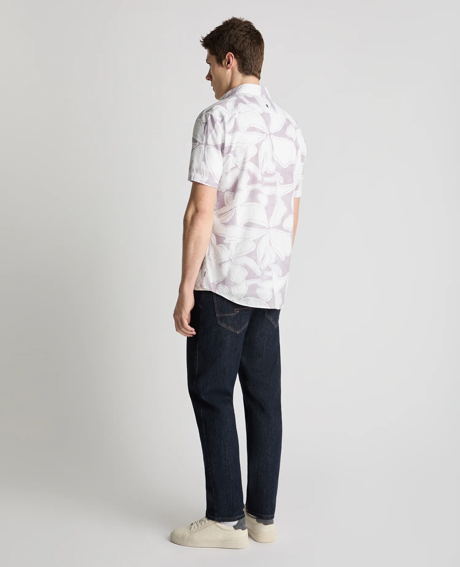 Tapered Fit Abstract Floral Print Shirt - Image 3