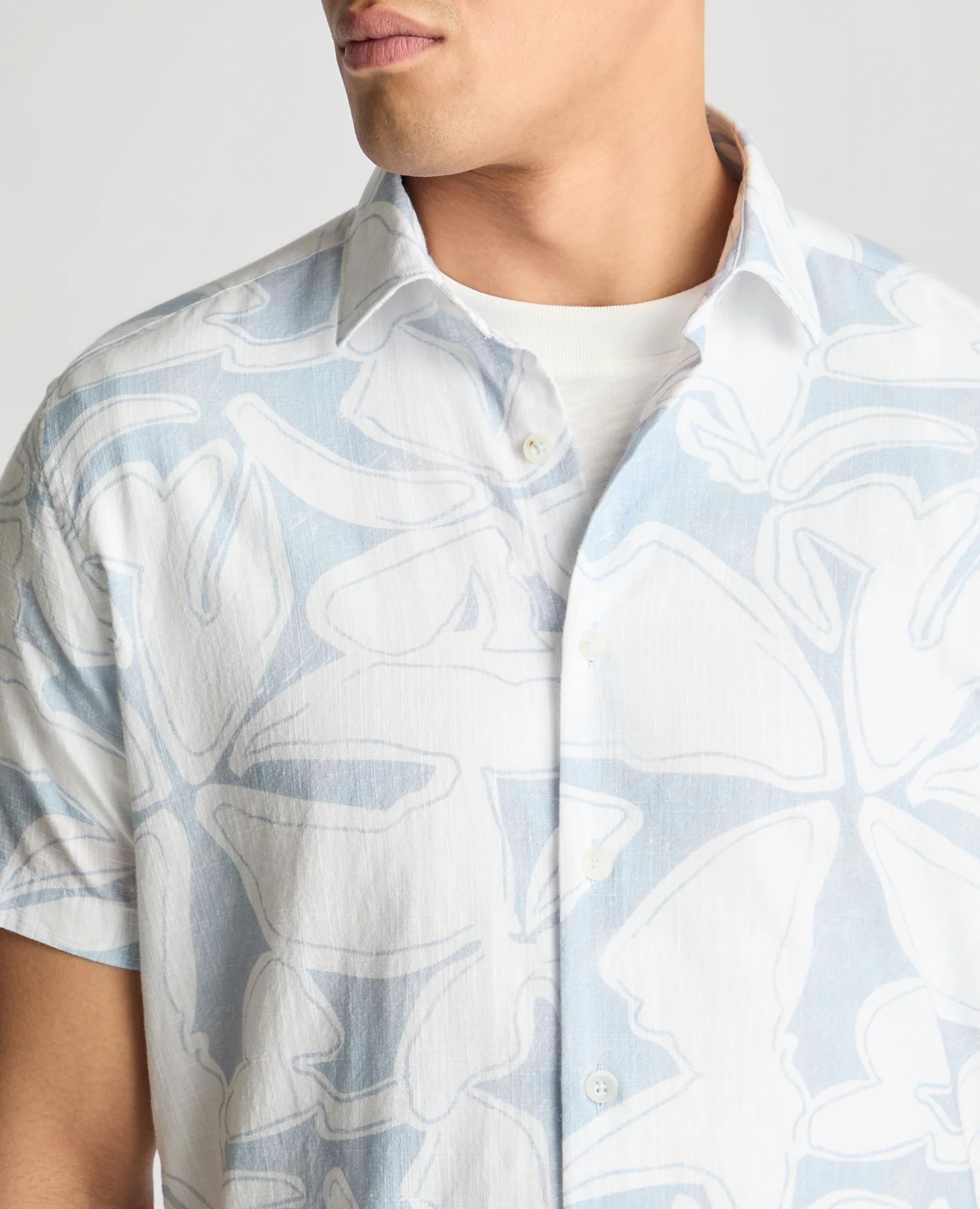 Tapered Fit Abstract Floral Print Shirt - Image 5
