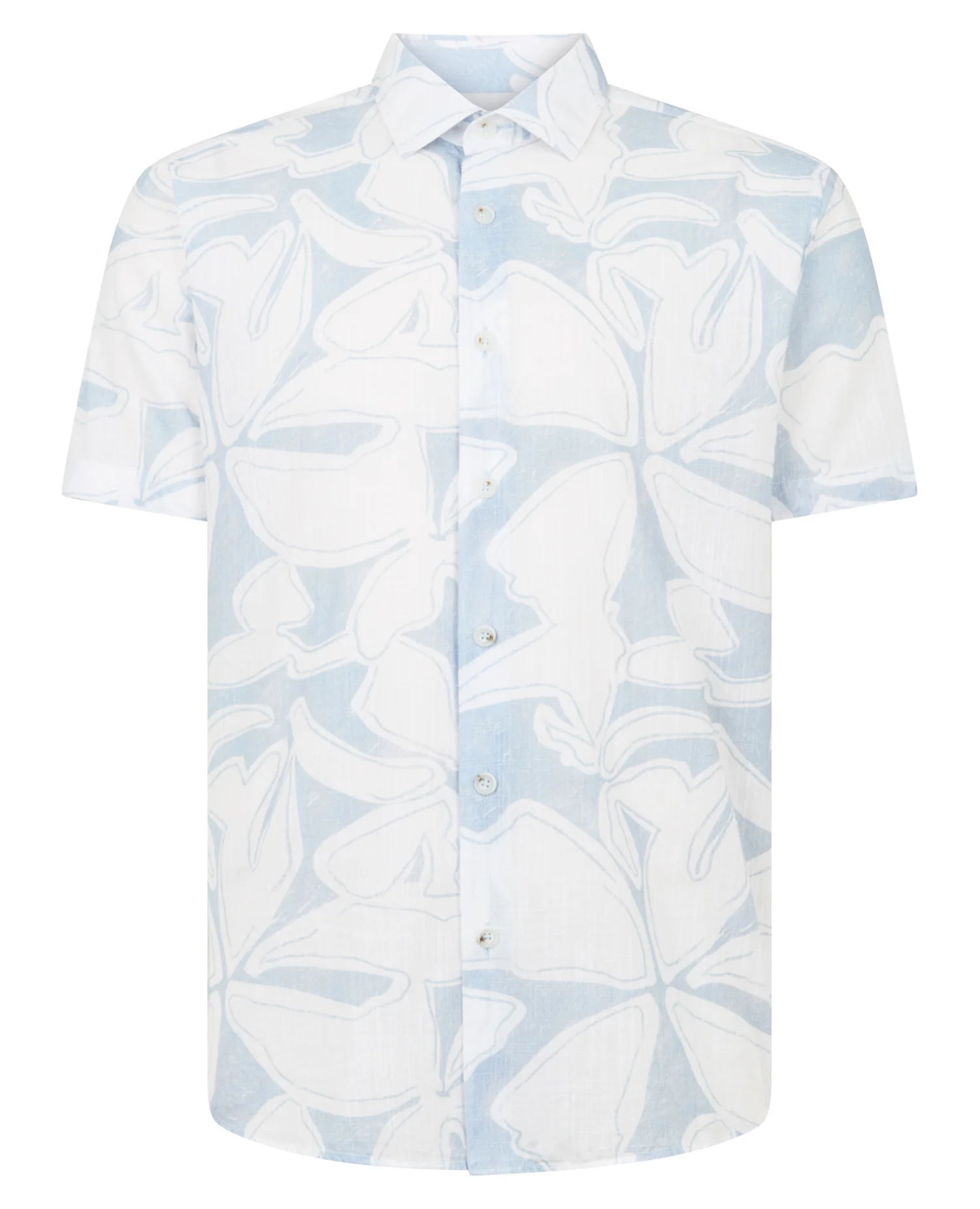 Tapered Fit Abstract Floral Print Shirt - Image 7