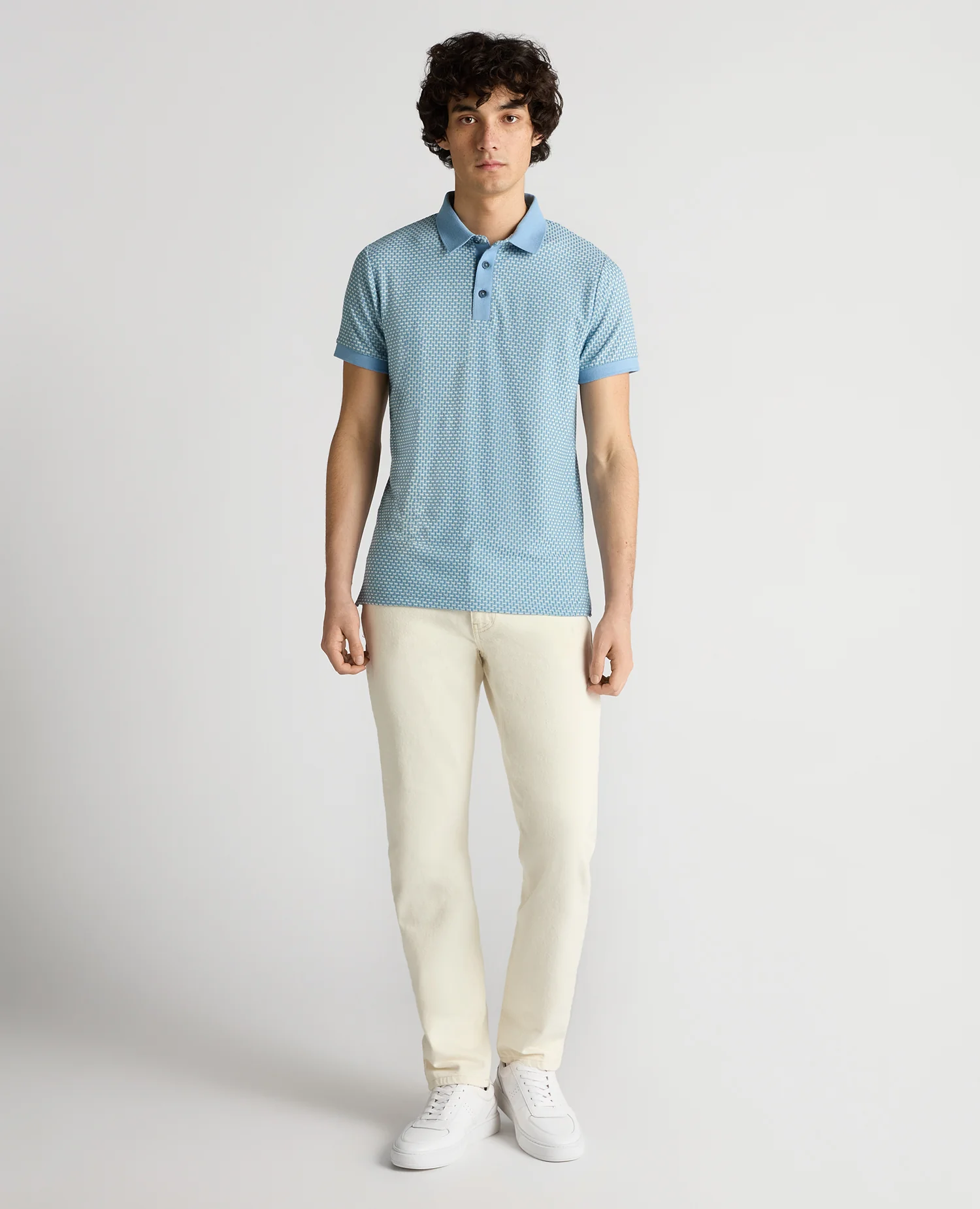 Tapered Fit Basket Weave Polo Shirt - Image 2
