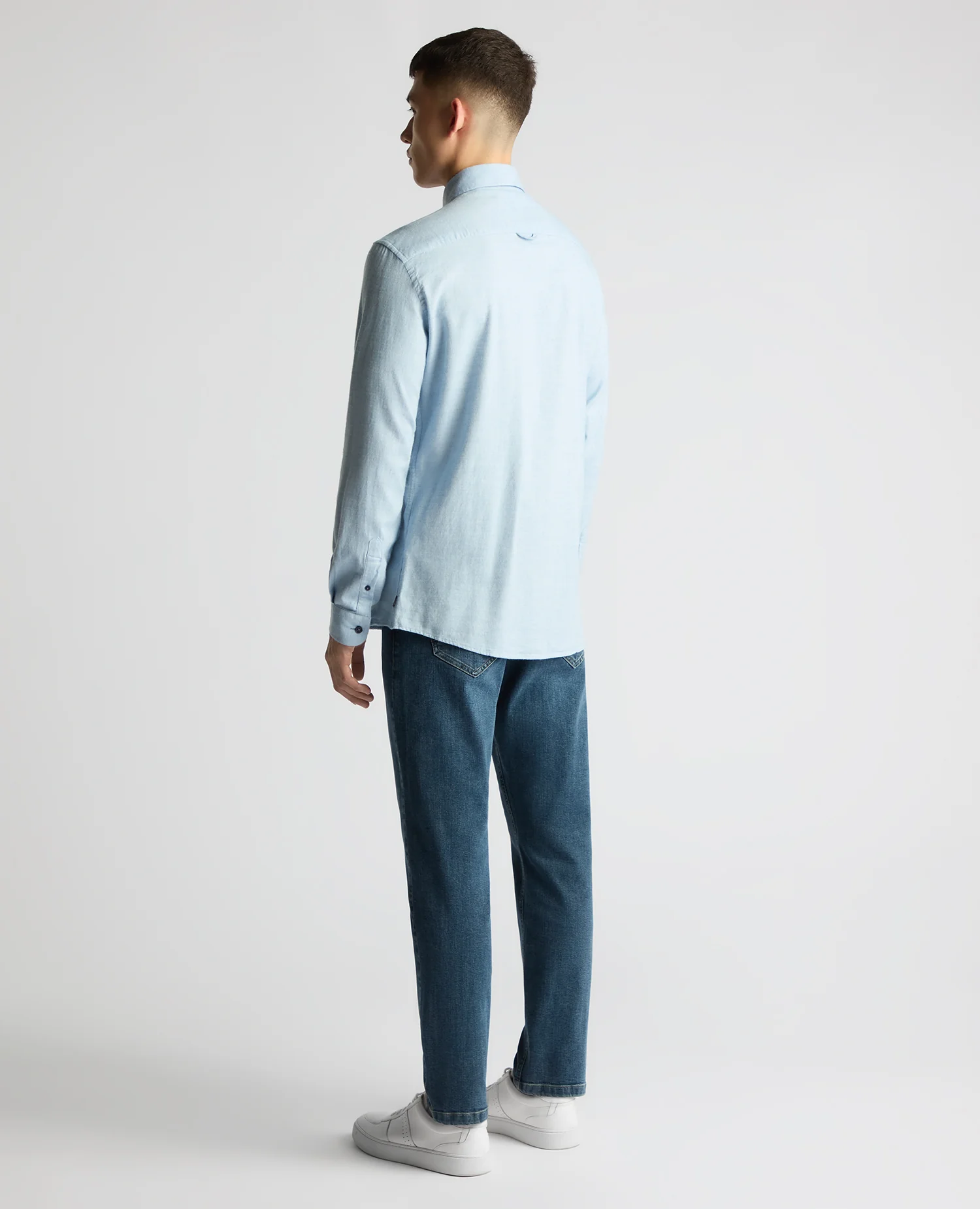 Tapered Fit Brushed Cotton Shirt - Image 3