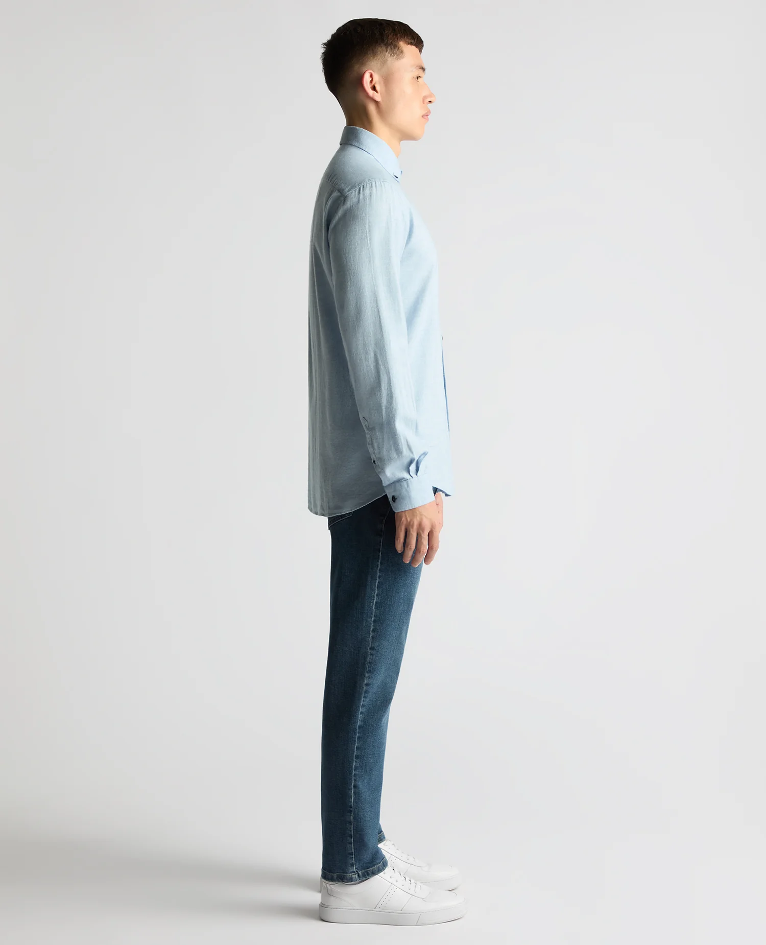 Tapered Fit Brushed Cotton Shirt - Image 4