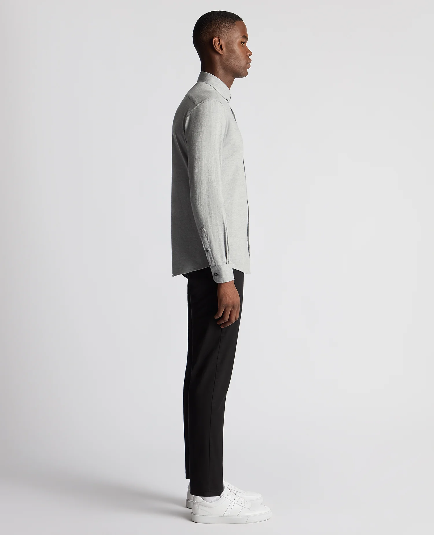 Tapered Fit Brushed Cotton Shirt - Image 4