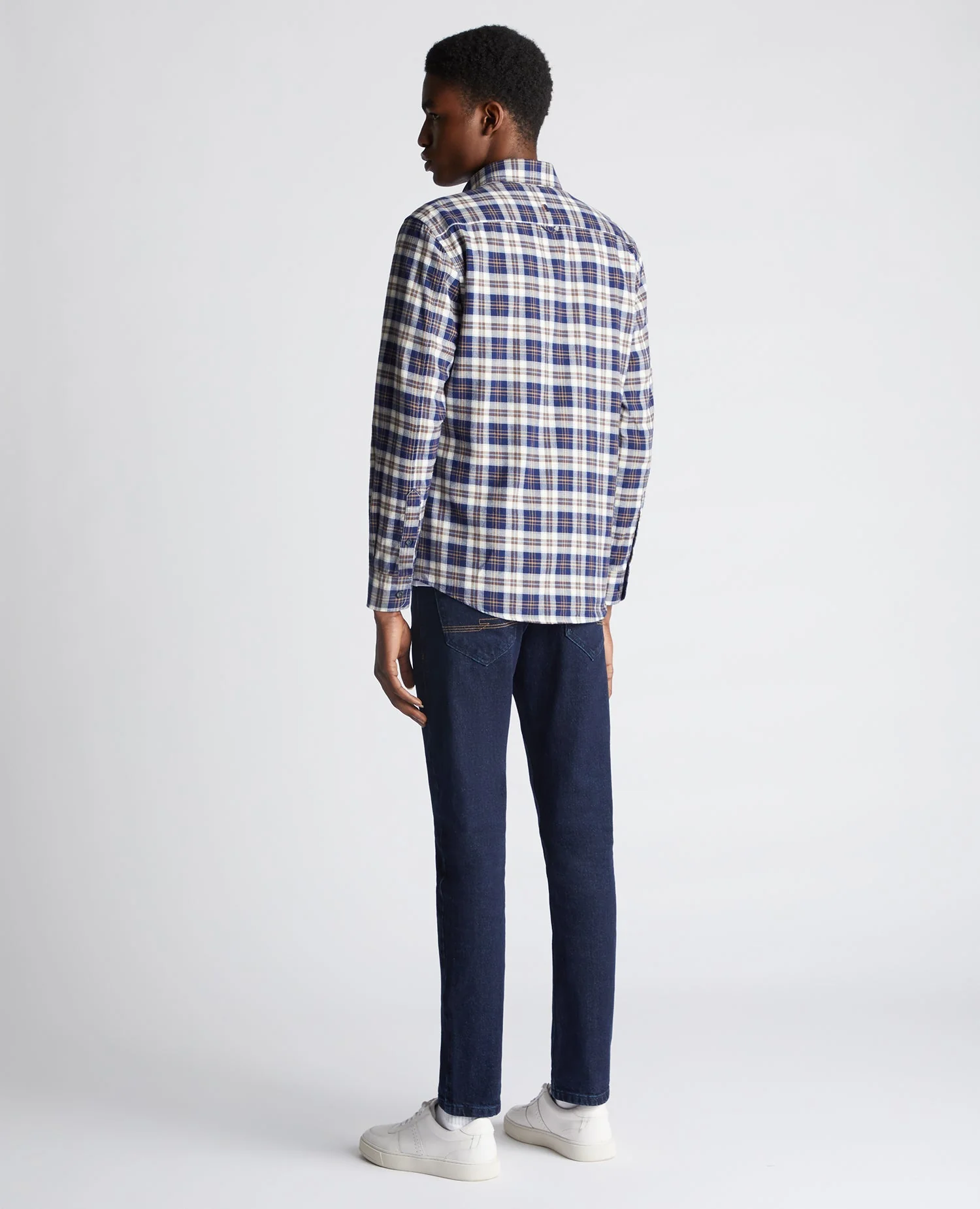 Tapered Fit Checked Cotton Shirt - Image 3