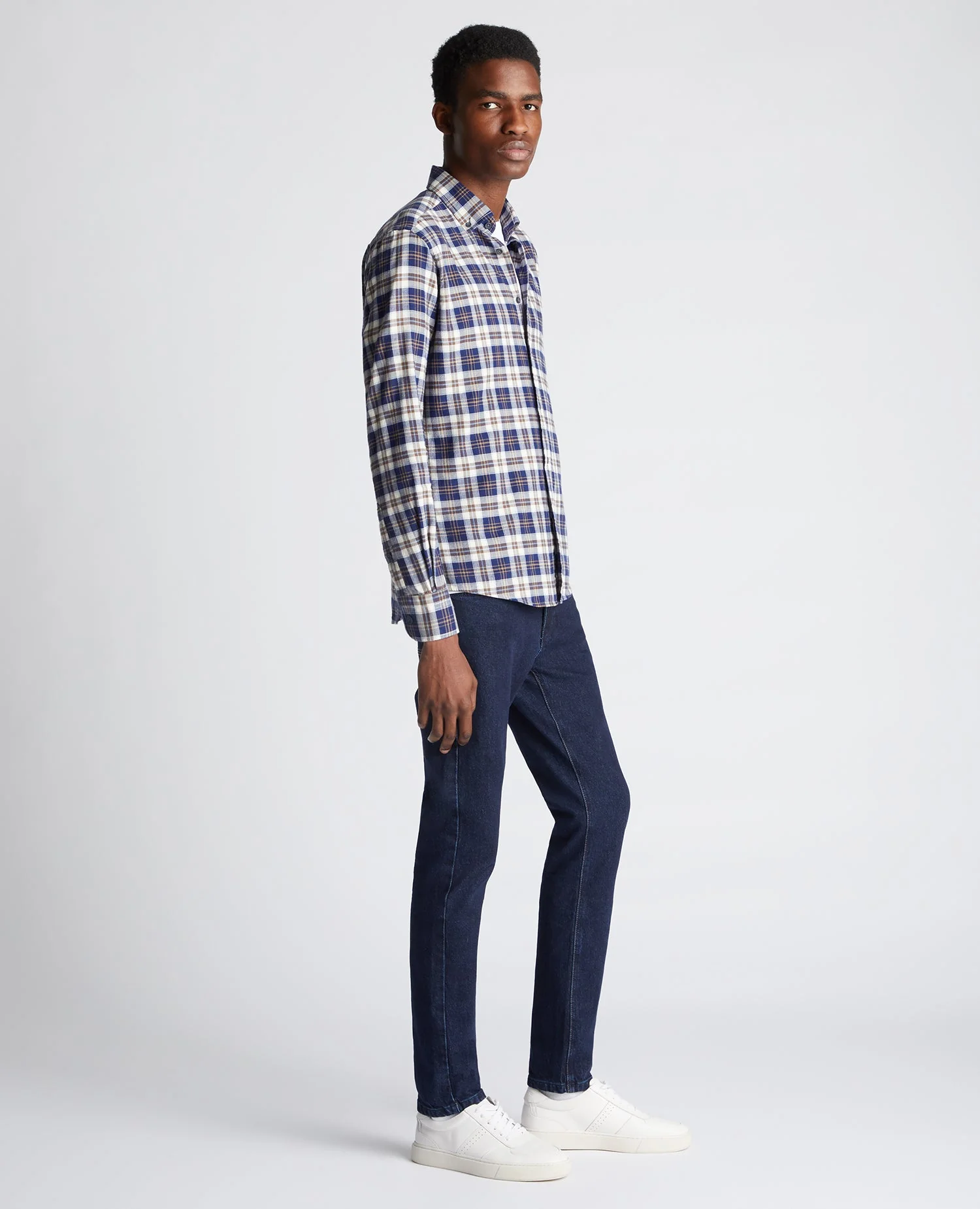 Tapered Fit Checked Cotton Shirt - Image 4