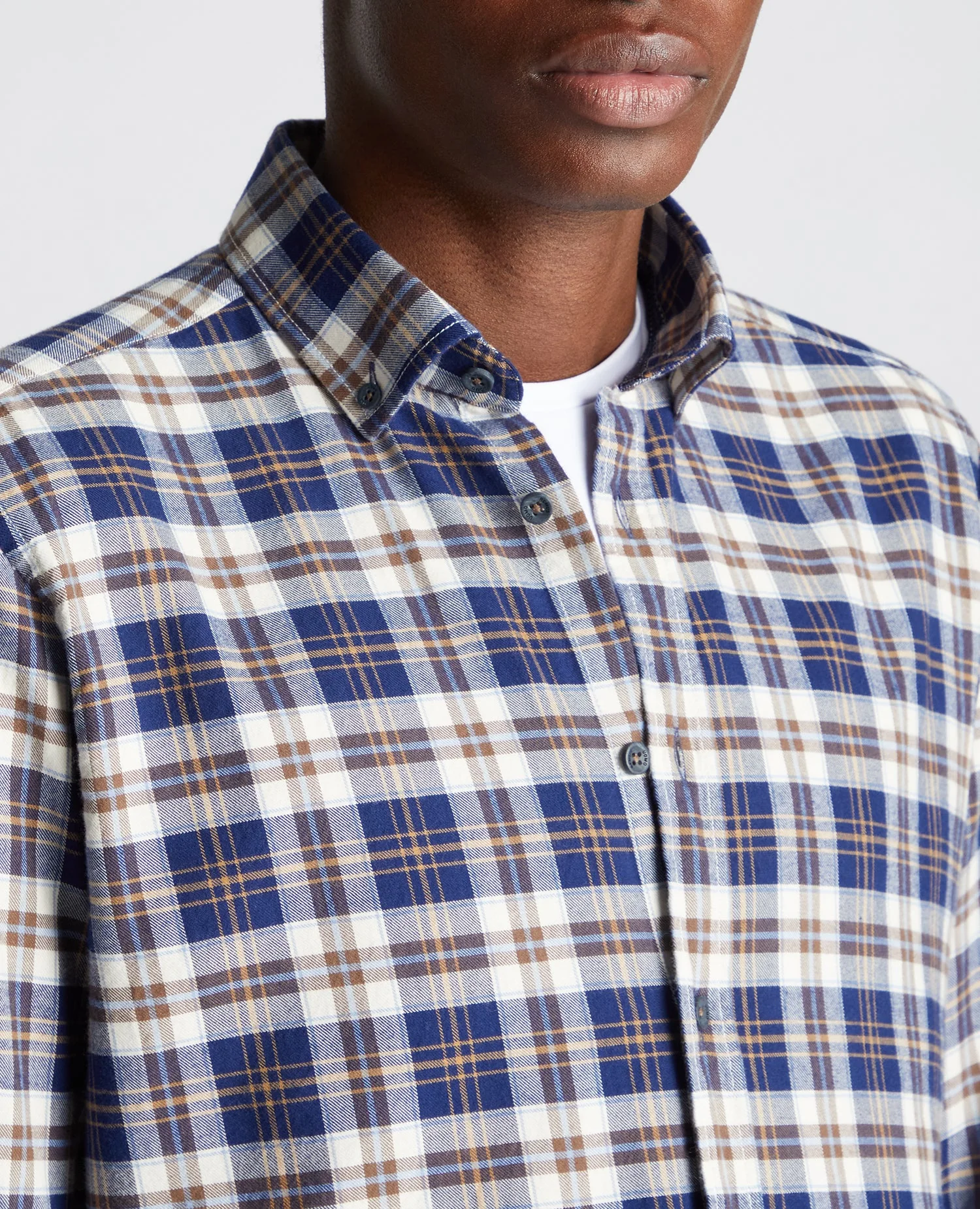 Tapered Fit Checked Cotton Shirt - Image 5