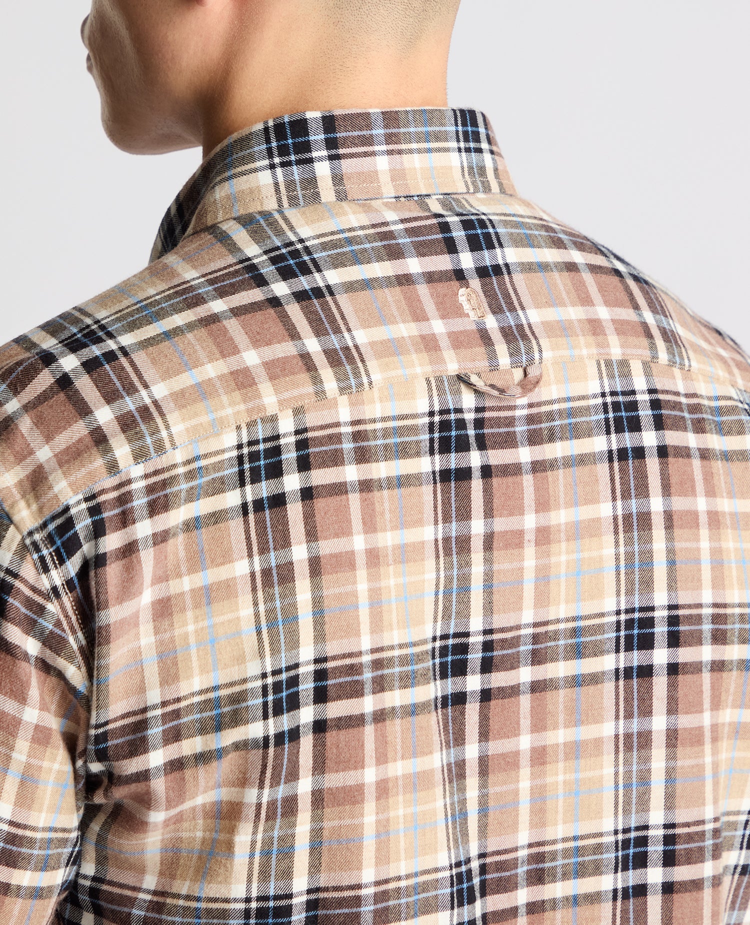 Tapered fit checked cotton shirt - Image 6