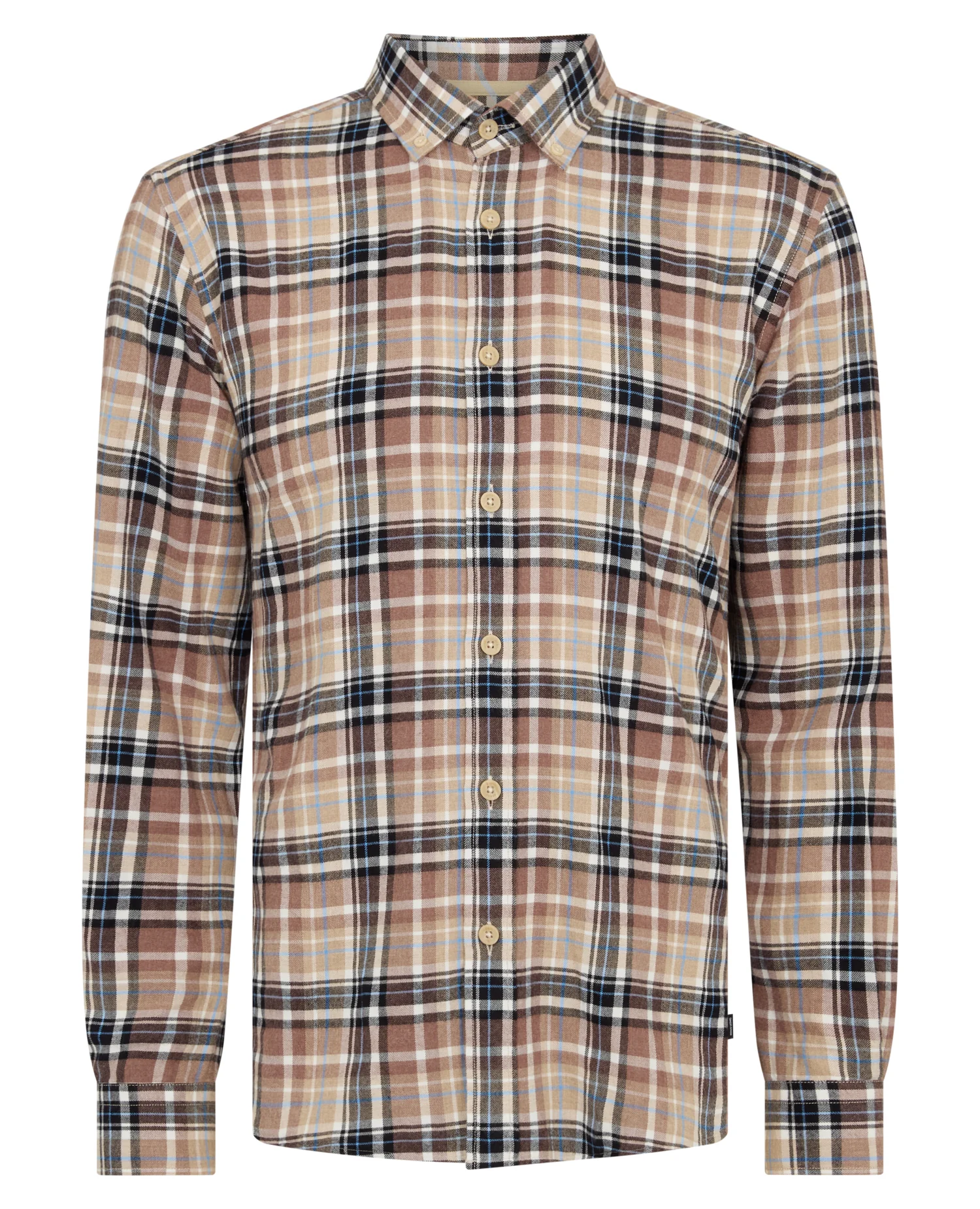 Tapered fit checked cotton shirt - Image 7