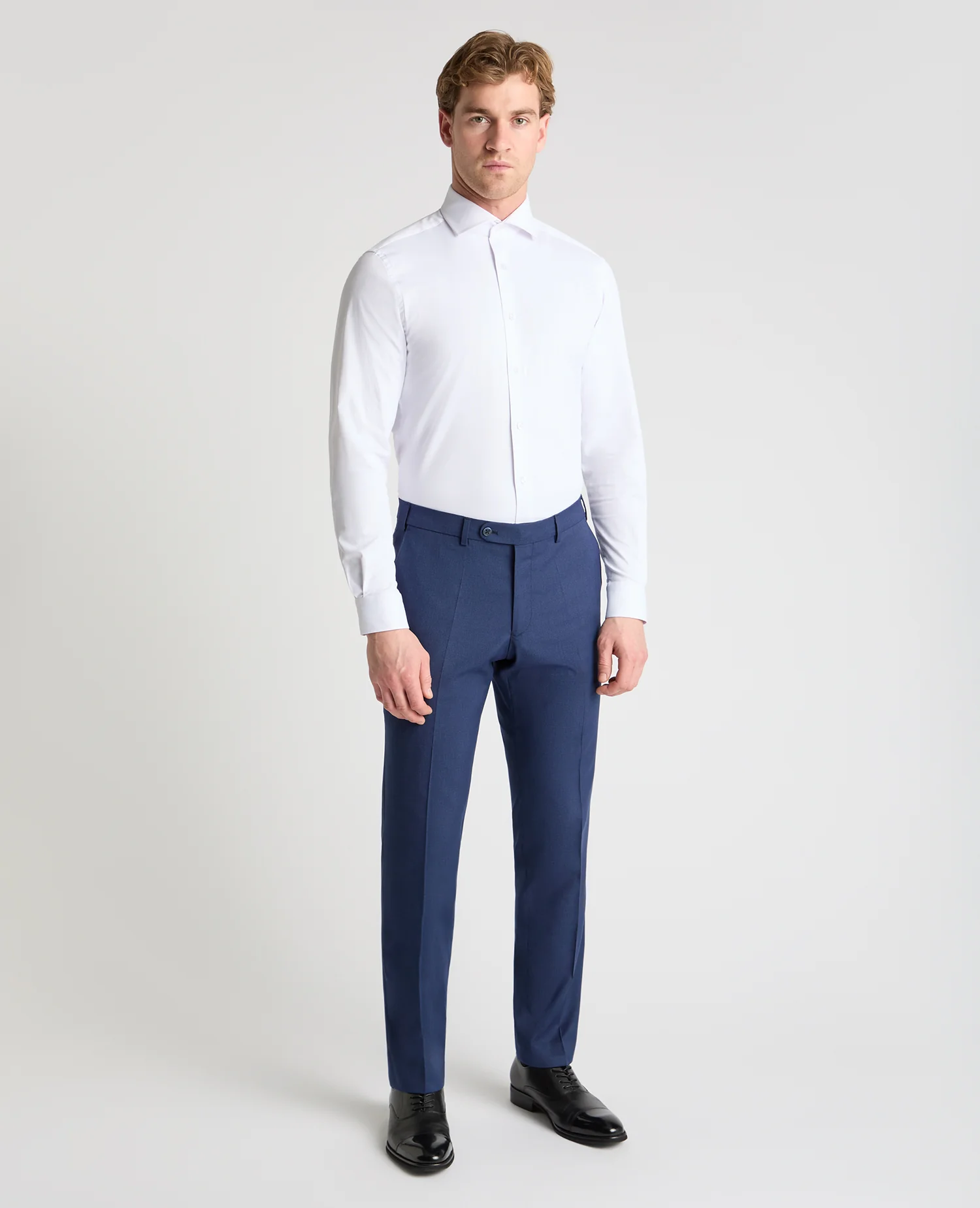 Tapered fit checked polyviscose stretch formal trousers - Image 2