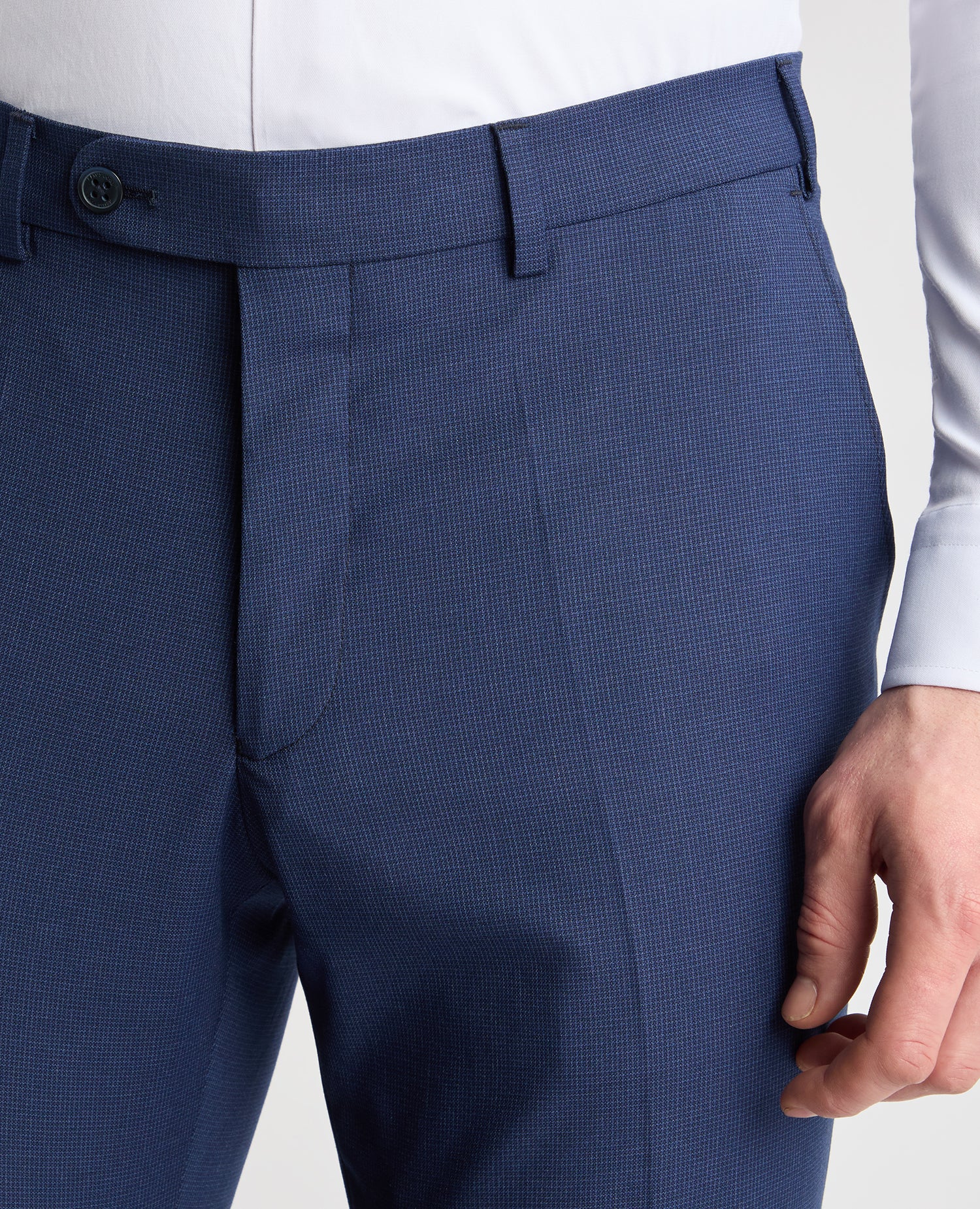 Tapered fit checked polyviscose stretch formal trousers - Image 4