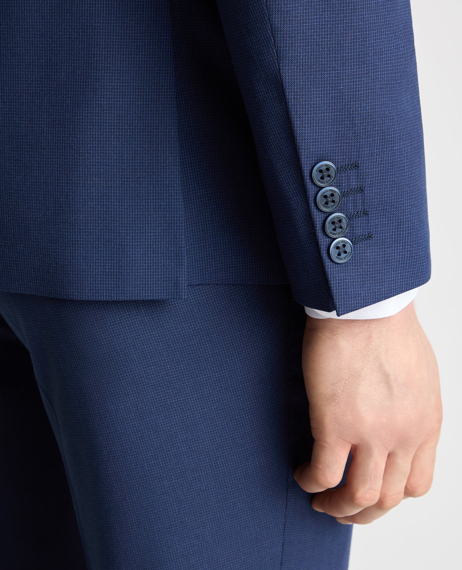 Tapered fit checked polyviscose stretch suit jacket - Image 5