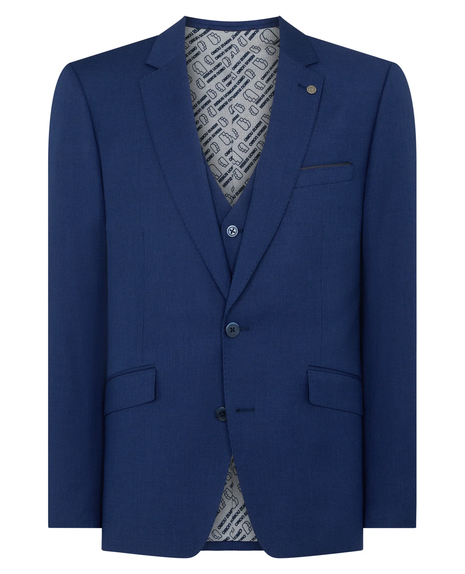 Tapered fit checked polyviscose stretch suit jacket - Image 6