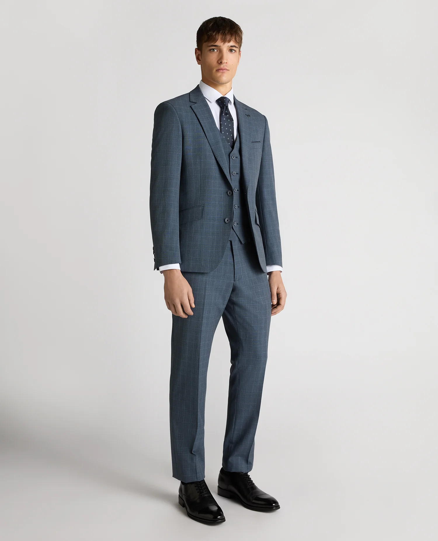 Tapered Fit Checked Stretch Suit - Image 2
