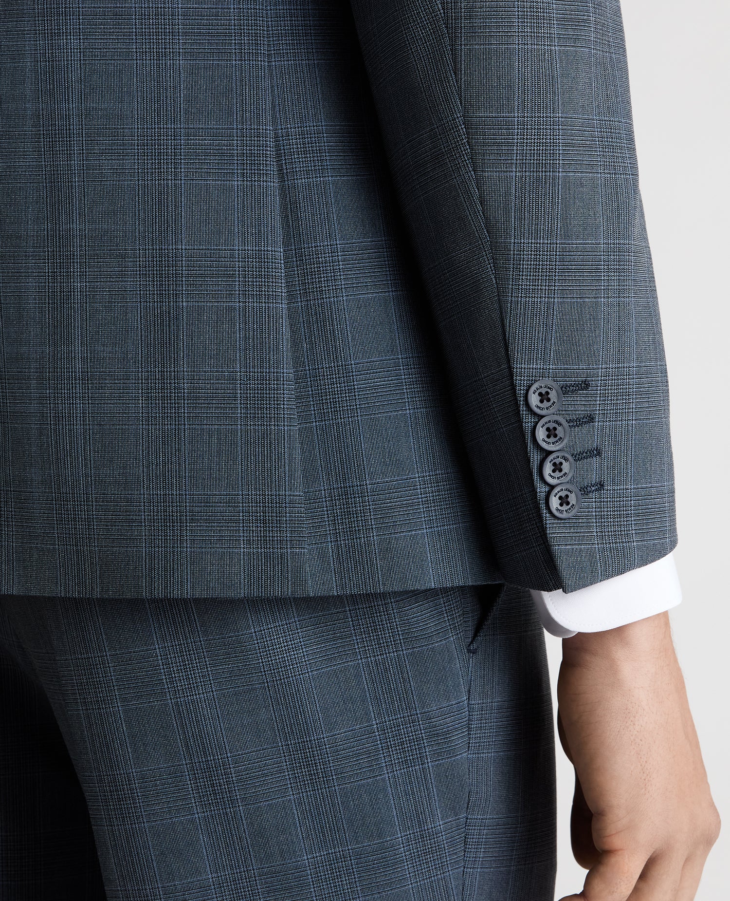 Tapered Fit Checked Stretch Suit Jacket - Image 5
