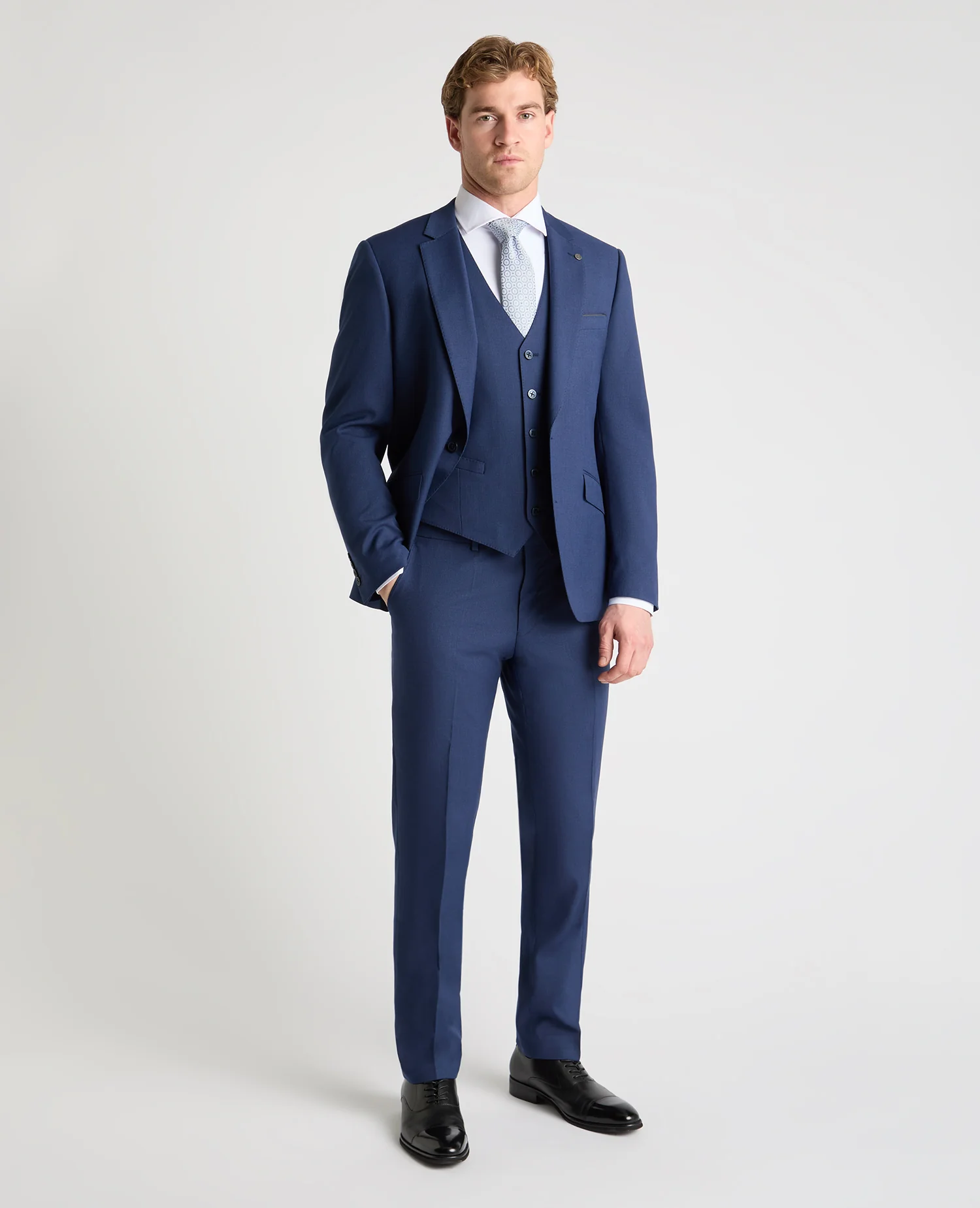 Tapered fit checked polyviscose stretch waistcoat - Image 2