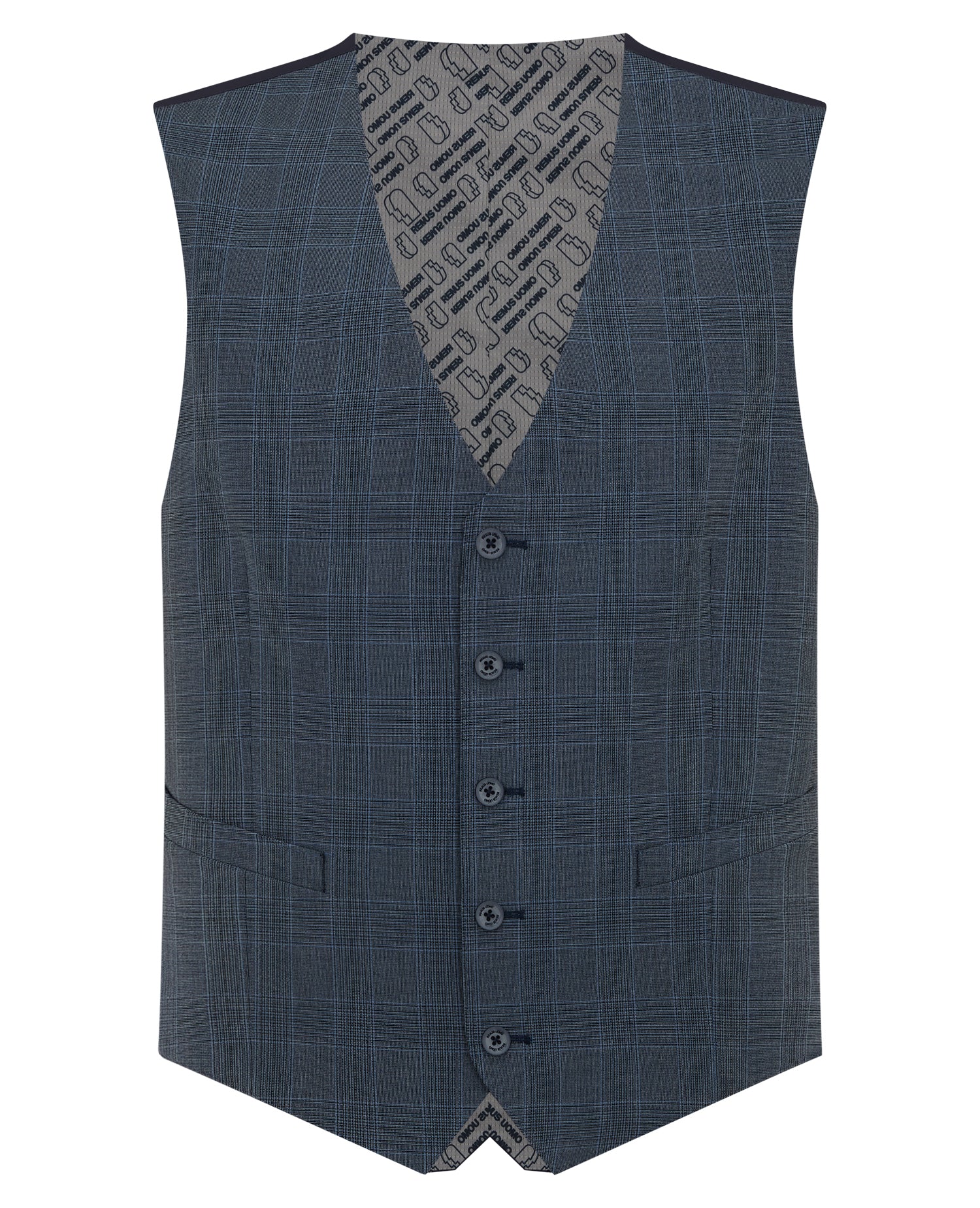 Tapered Fit Checked Stretch Waistcoat
