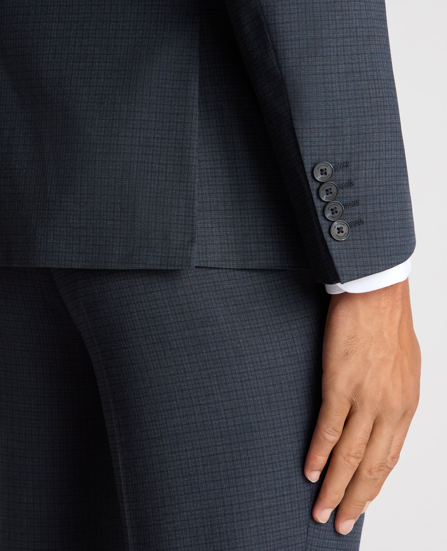 Tapered Fit Checked Stretch Suit Jacket - Image 6