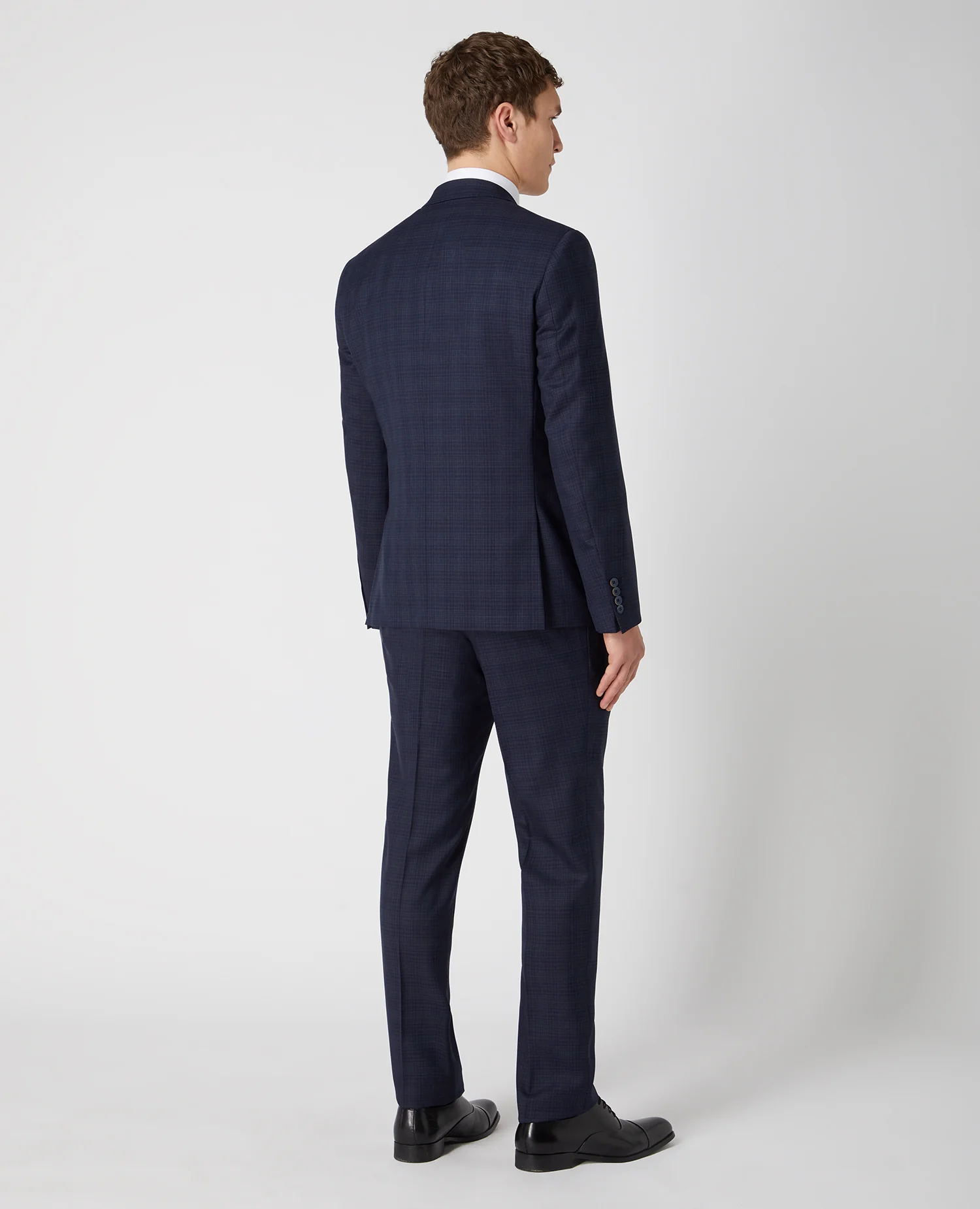 Tapered Fit Checked Wool Rich Mix and Match Suit Jacket - Image 3