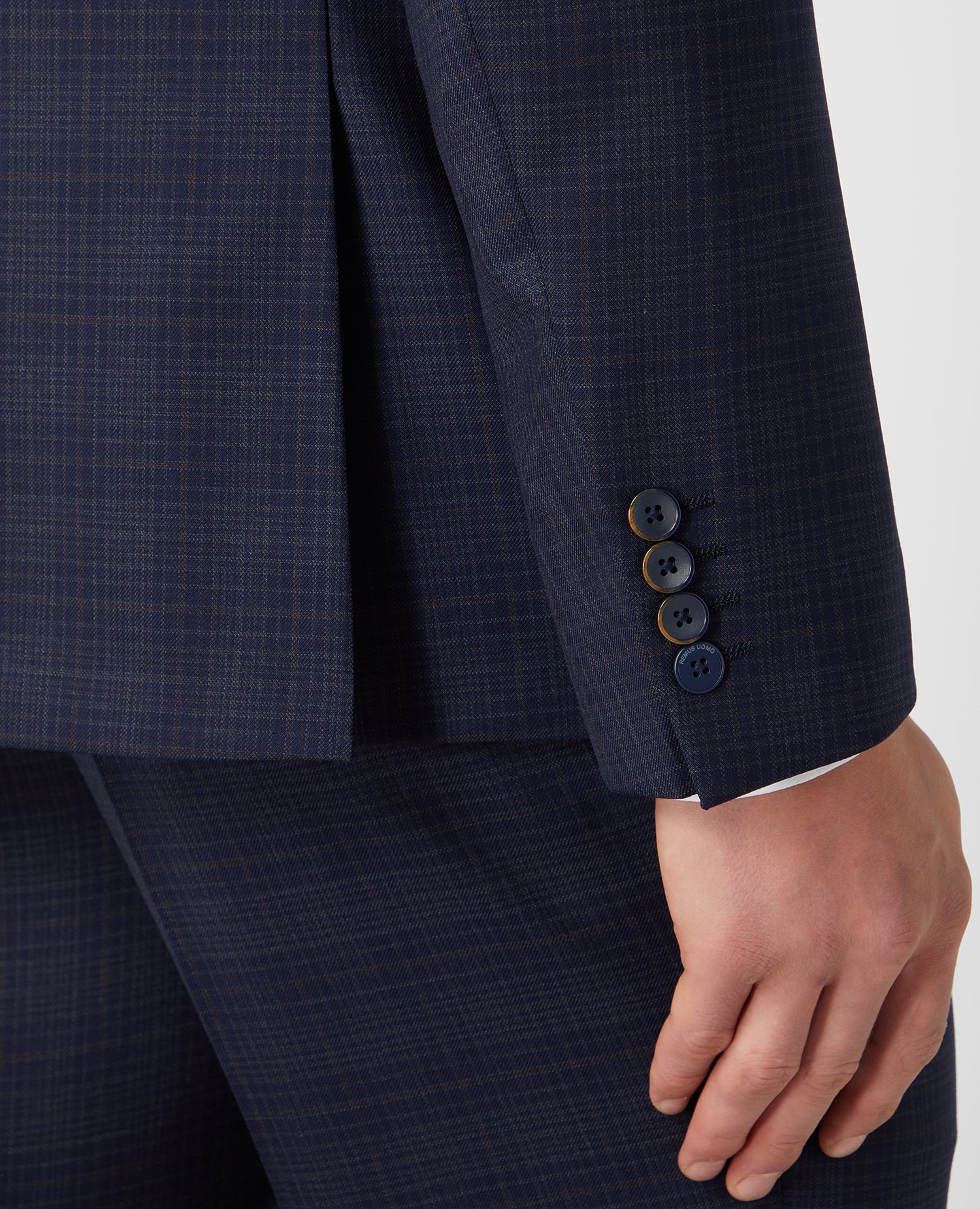 Tapered Fit Checked Wool Rich Mix and Match Suit Jacket - Image 5