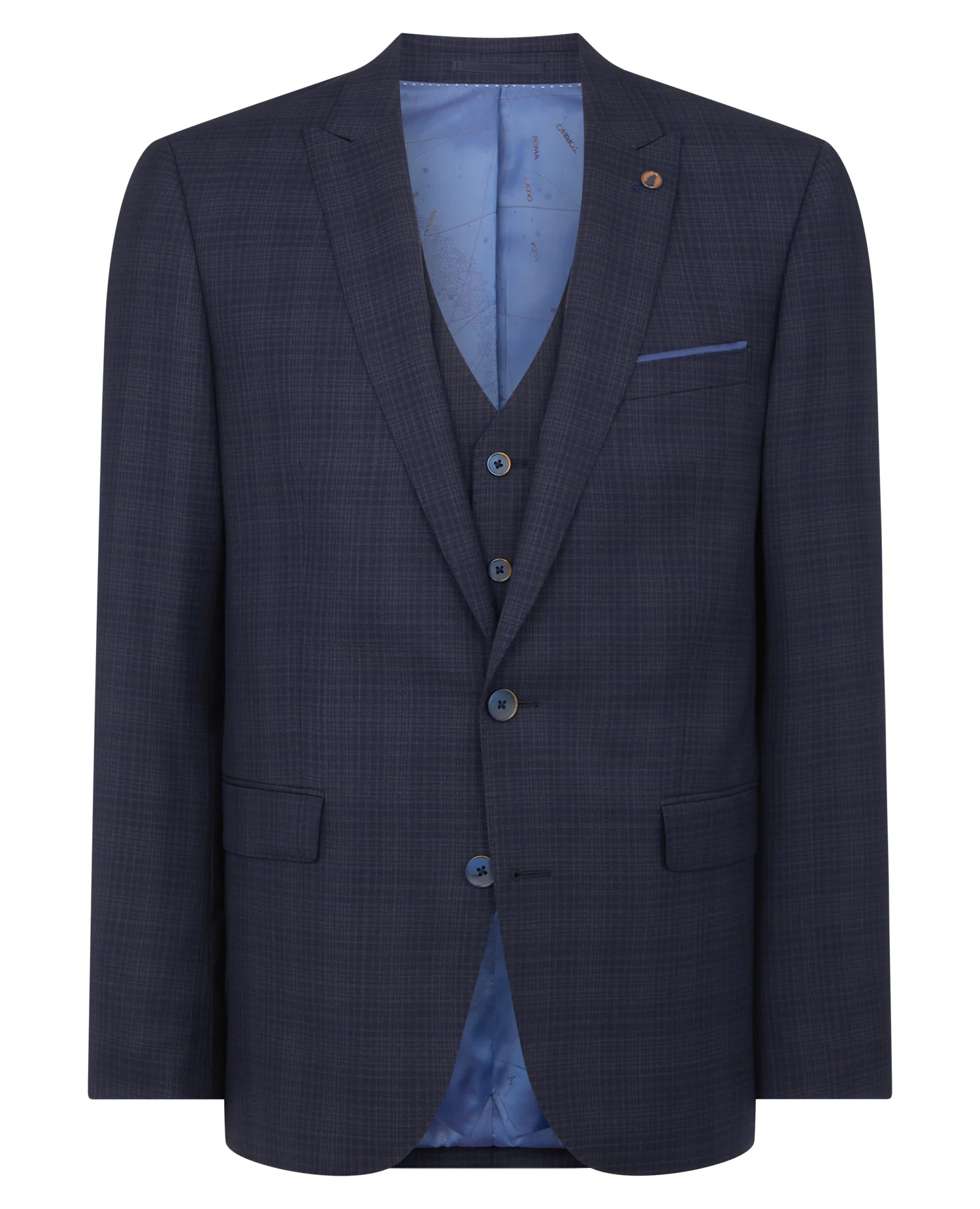 Tapered Fit Checked Wool Rich Mix and Match Suit Jacket - Image 6