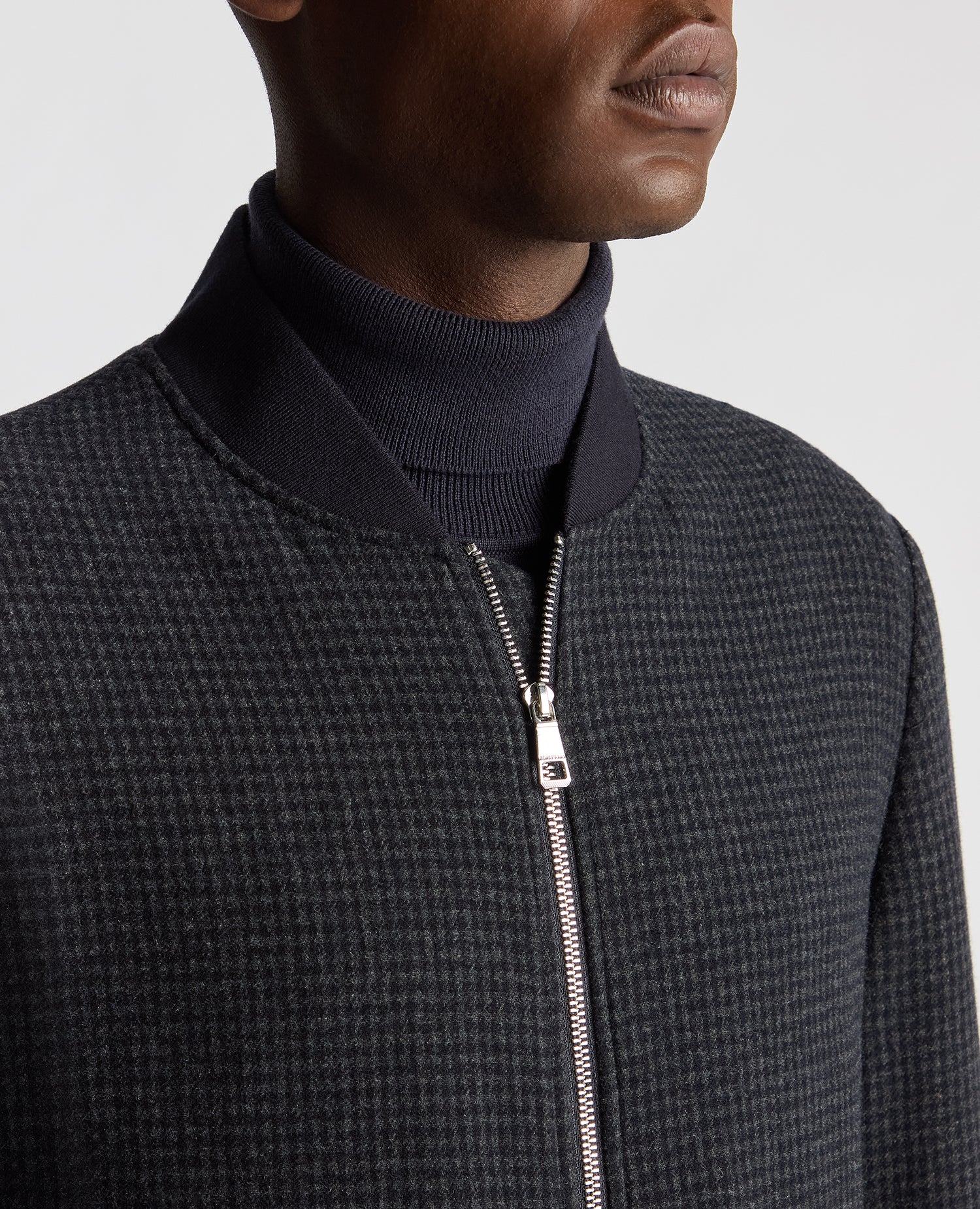 Regular Fit Club Check Flannel Bomber Jacket - Image 5