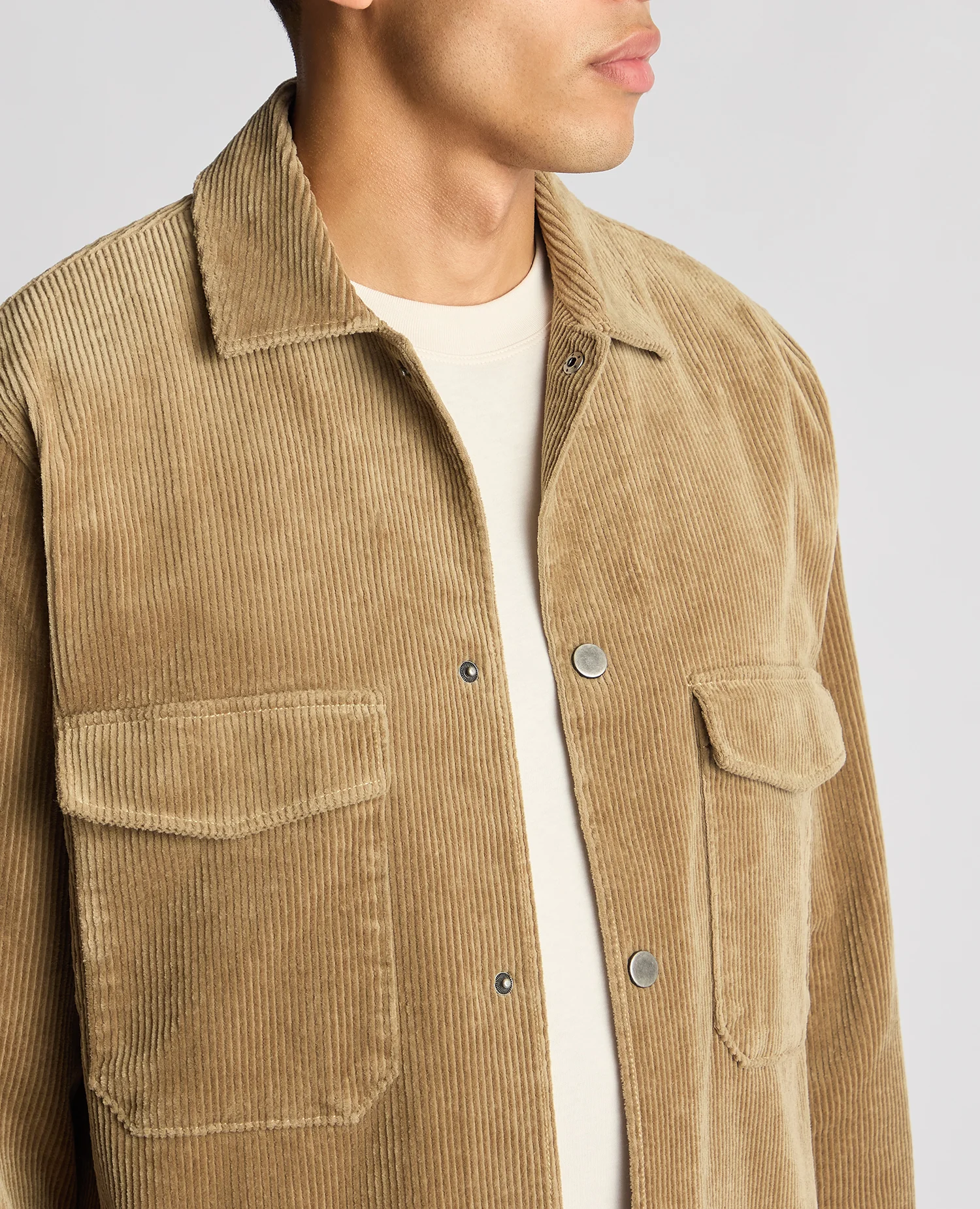Tapered Fit Corduroy Overshirt - Image 5